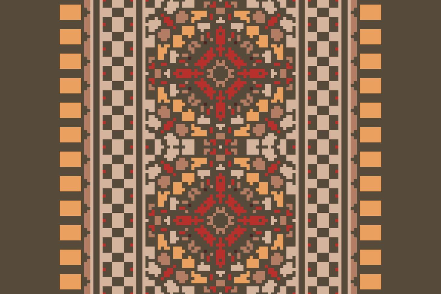 Motif folklore pattern Seamless Scandinavian pattern Motif embroidery, Pixel Ikat embroidery Design for Print scandinavian pattern saree ethnic nativity gypsy pattern vector