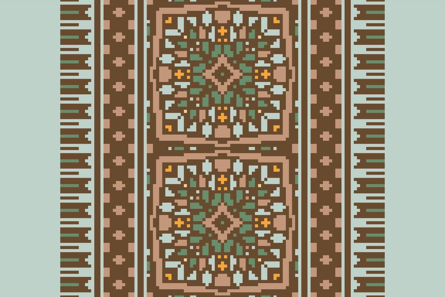 Motif folklore pattern Seamless Mughal architecture Motif embroidery, Pixel Ikat embroidery Design for Print scandinavian pattern saree ethnic nativity gypsy pattern vector