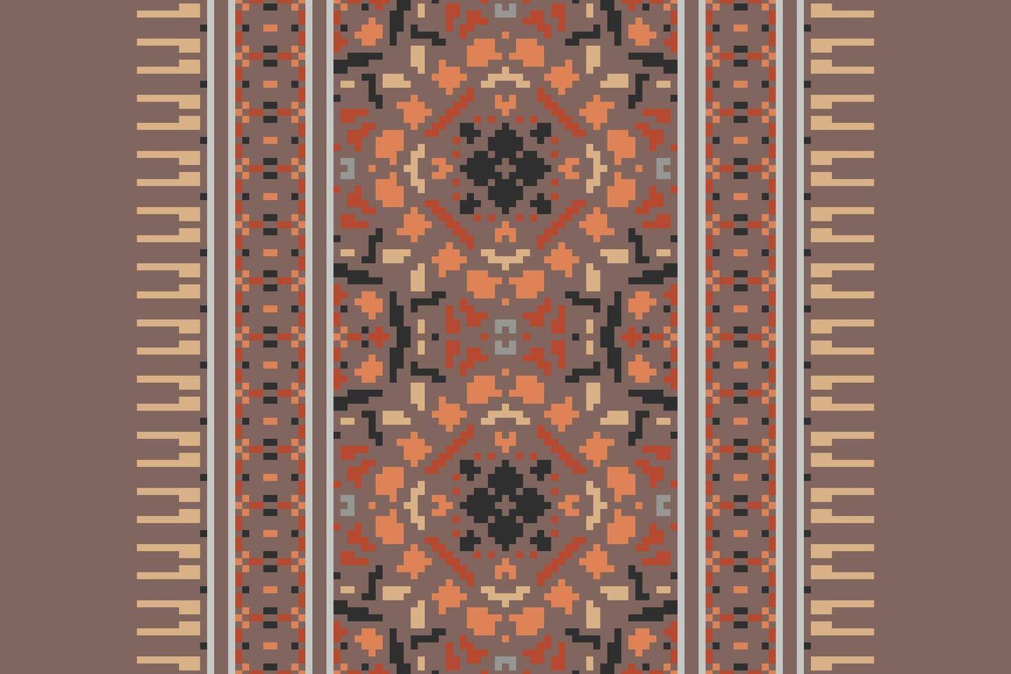 Silk fabric Patola sari Pattern Seamless Native American, Motif embroidery, Pixel Ikat embroidery Design for Print Texture fabric saree sari carpet. kurta patola saree vector