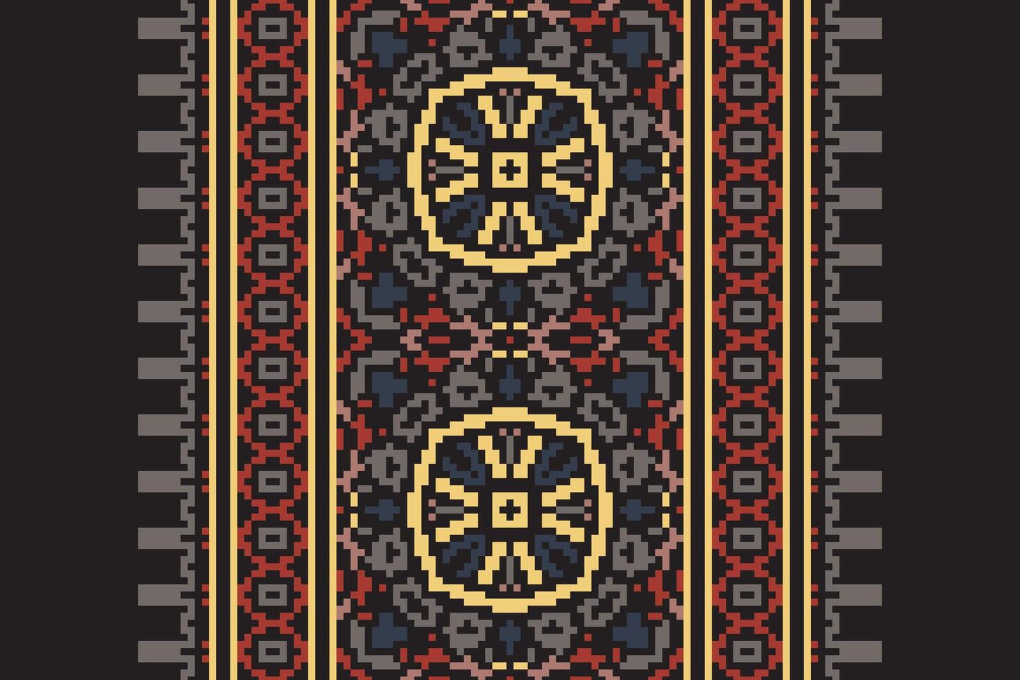 Motif folklore pattern Seamless Scandinavian pattern Motif embroidery, Pixel Ikat embroidery Design for Print australian curtain pattern geometric pillow model kurti mughal flowers vector