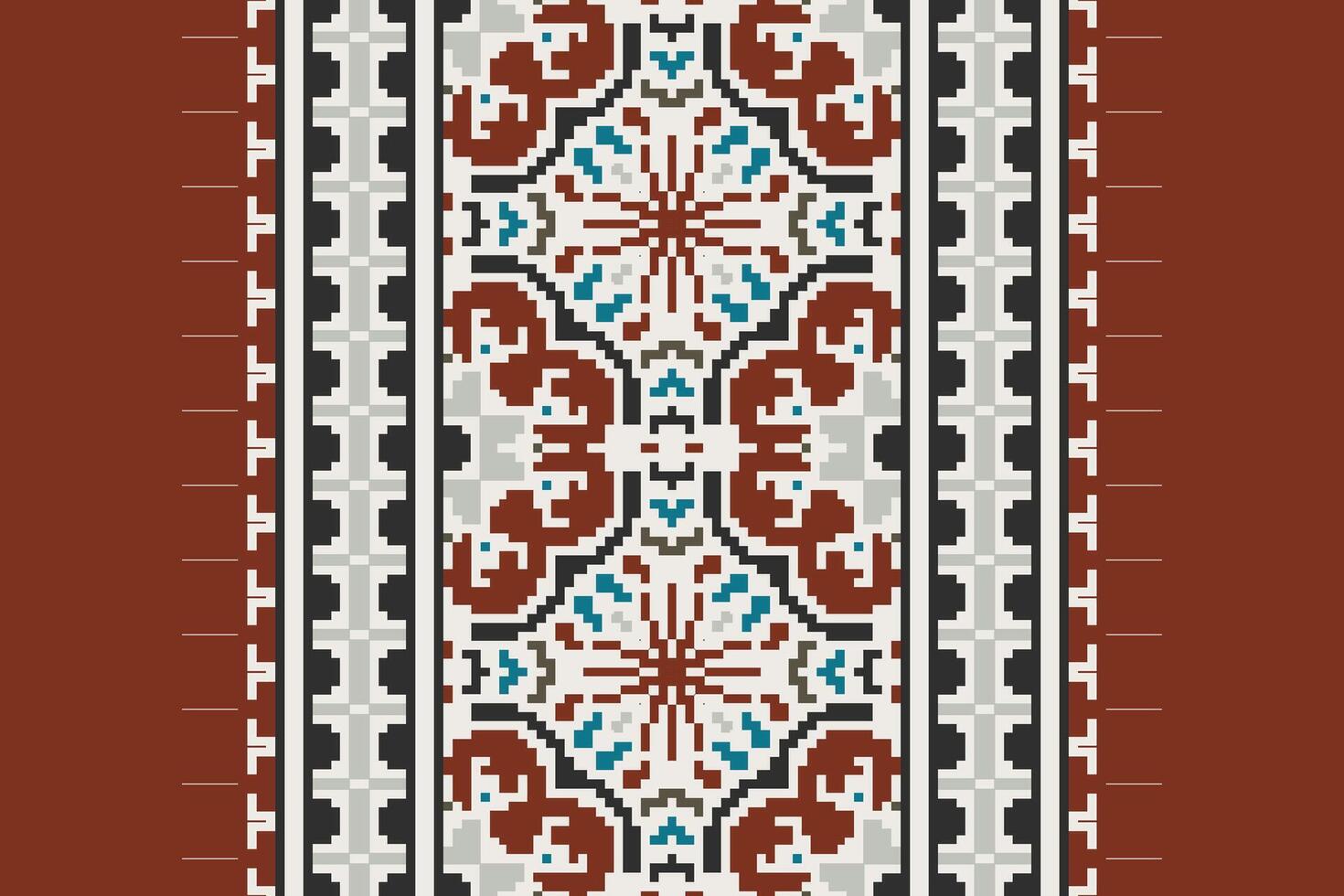 Silk fabric Patola sari Pattern Seamless Native American, Motif embroidery, Pixel Ikat embroidery Design for Print scandinavian pattern saree ethnic nativity gypsy pattern vector
