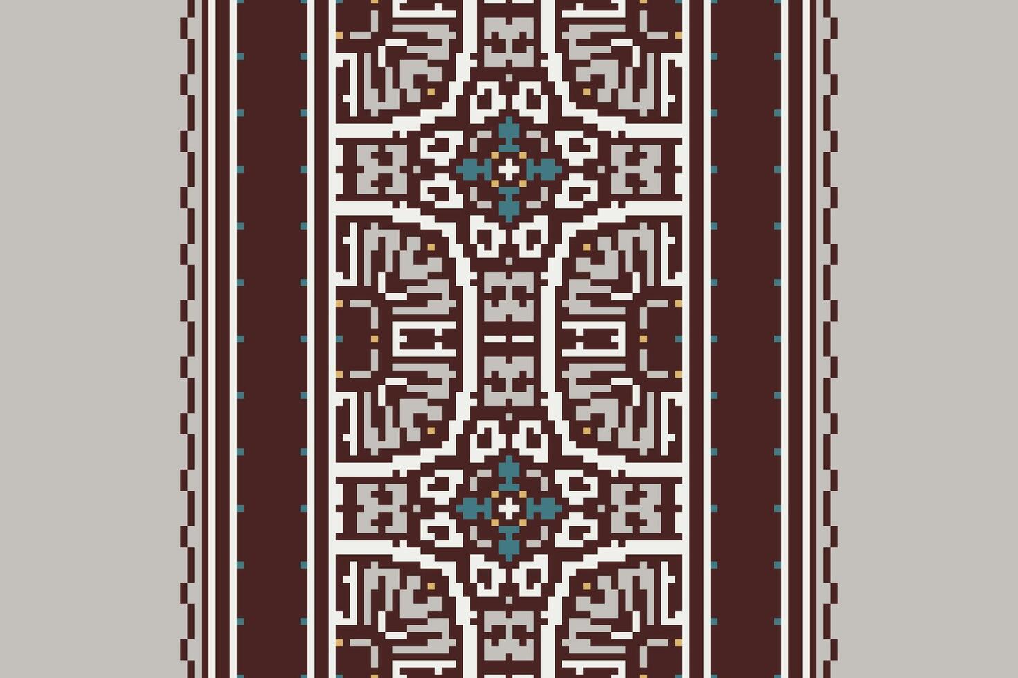 Silk fabric Patola sari Pattern Seamless Bandana print silk Motif embroidery, Pixel Ikat embroidery Design for Print lace pattern turkish ceramic ancient egypt art jacquard pattern vector