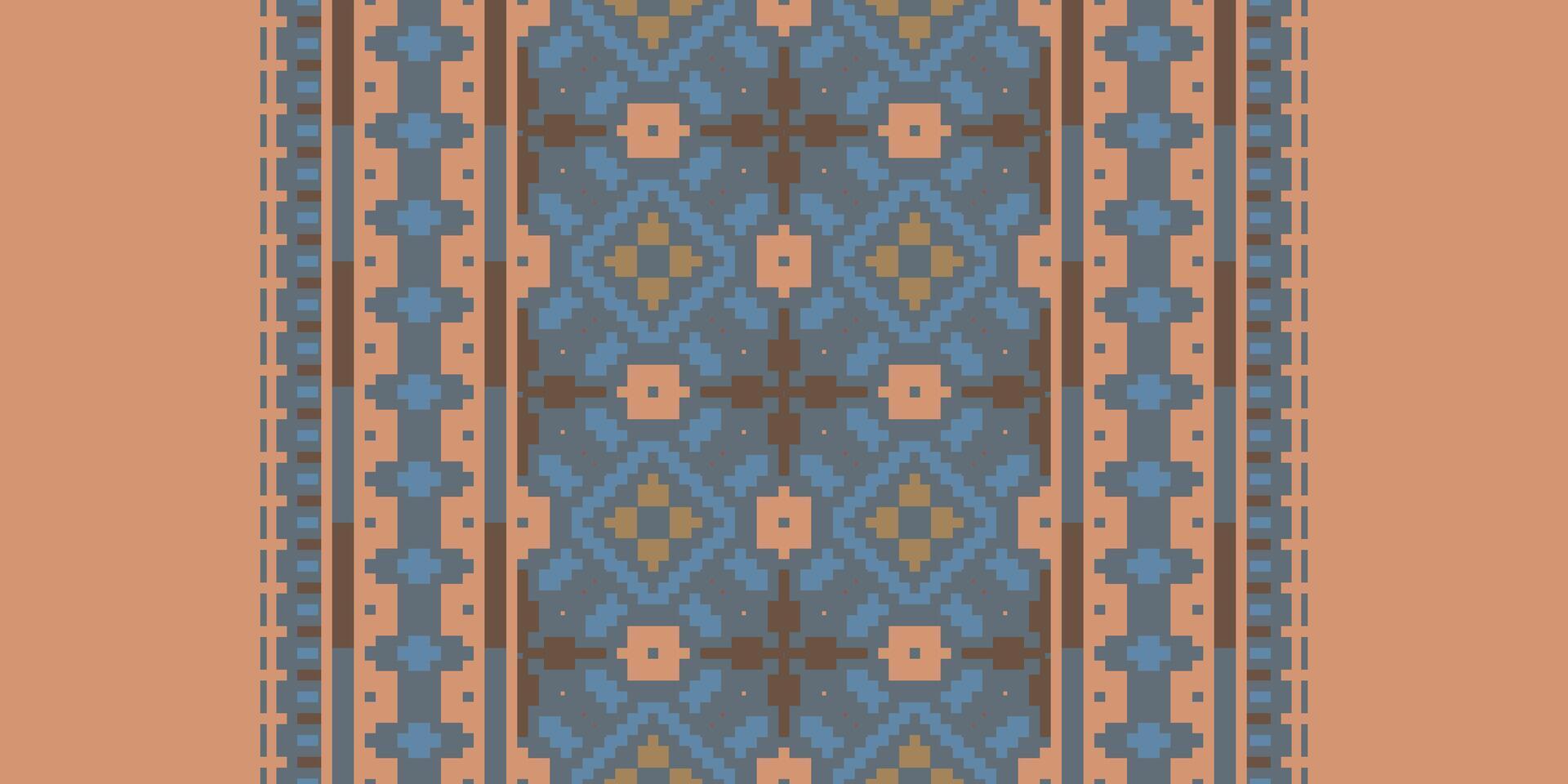 Navajo pattern Seamless Native American, Motif embroidery, Pixel Ikat embroidery Design for Print indonesian batik motif embroidery native american kurta mughal design vector