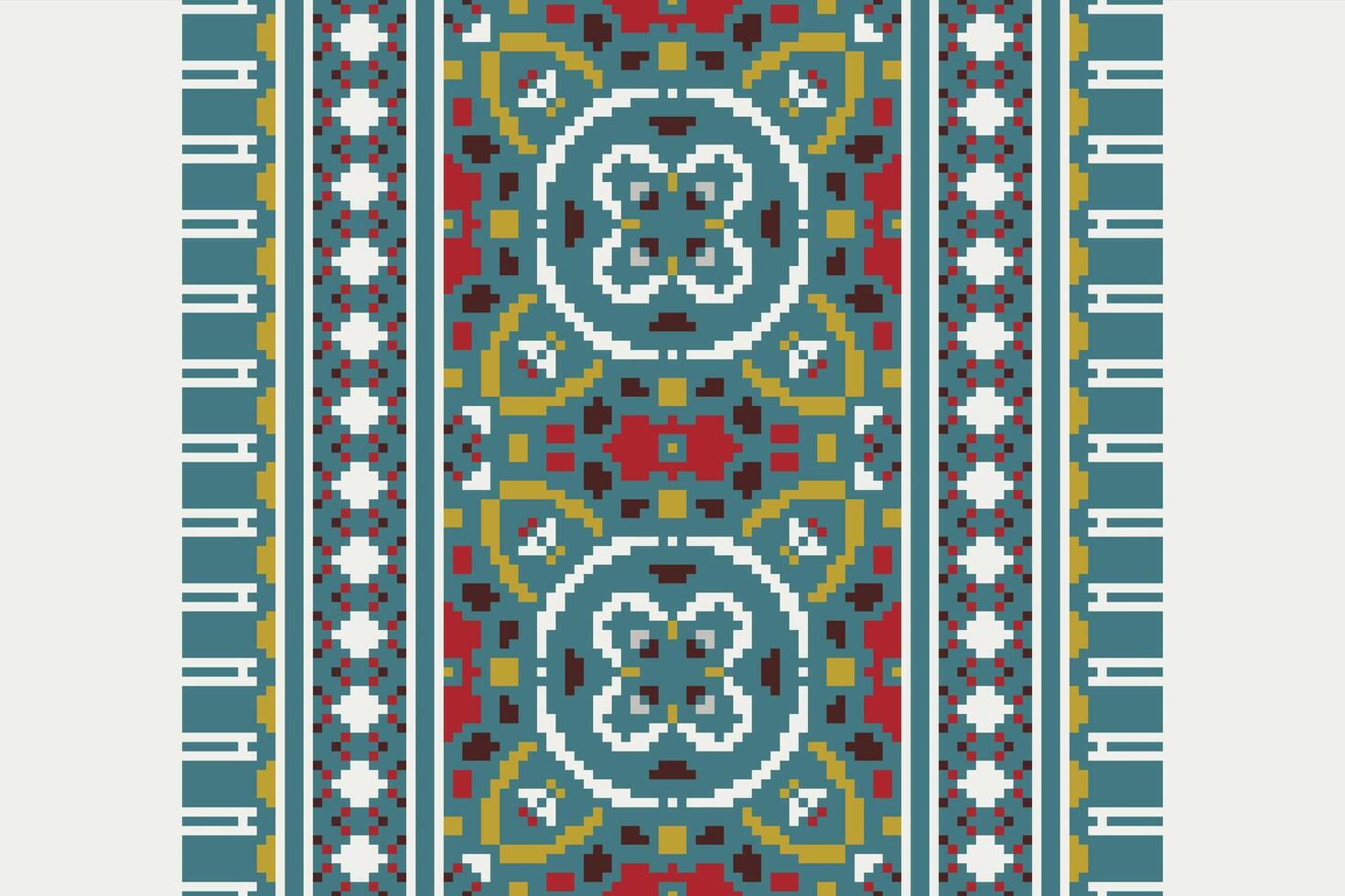 Silk fabric Patola sari Pattern Seamless Bandana print silk Motif embroidery, Pixel Ikat embroidery Design for Print lace pattern seamless pattern vintage shibori jacquard seamless vector