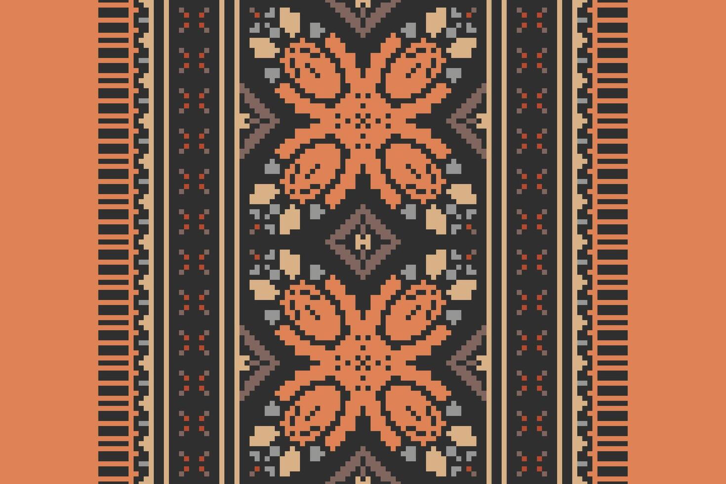 Silk fabric Patola sari Pattern Seamless Native American, Motif embroidery, Pixel Ikat embroidery Design for Print kurta pattern mughal motifs tapestry pattern floral repeat vector