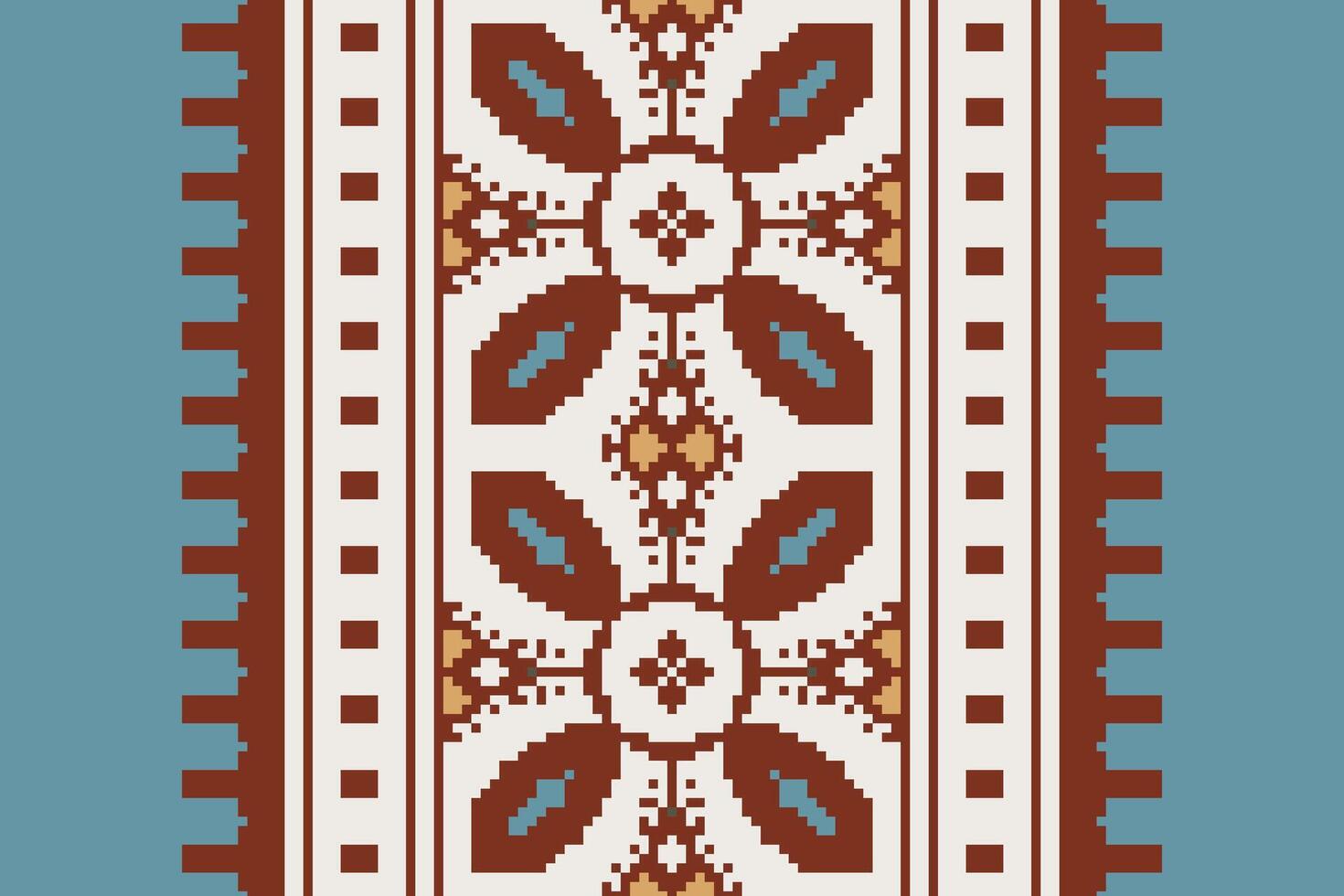 Silk fabric Patola sari Pattern Seamless Native American, Motif embroidery, Pixel Ikat embroidery Design for Print egyptian pattern tibetan mandala bandanna vector