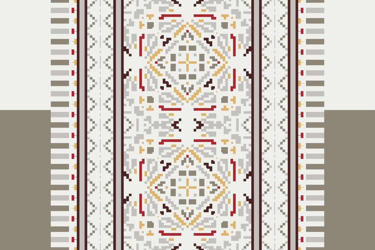 Silk fabric Patola sari Pattern Seamless Bandana print silk Motif embroidery, Pixel Ikat embroidery Design for Print jacquard slavic pattern folklore pattern kente arabesque vector