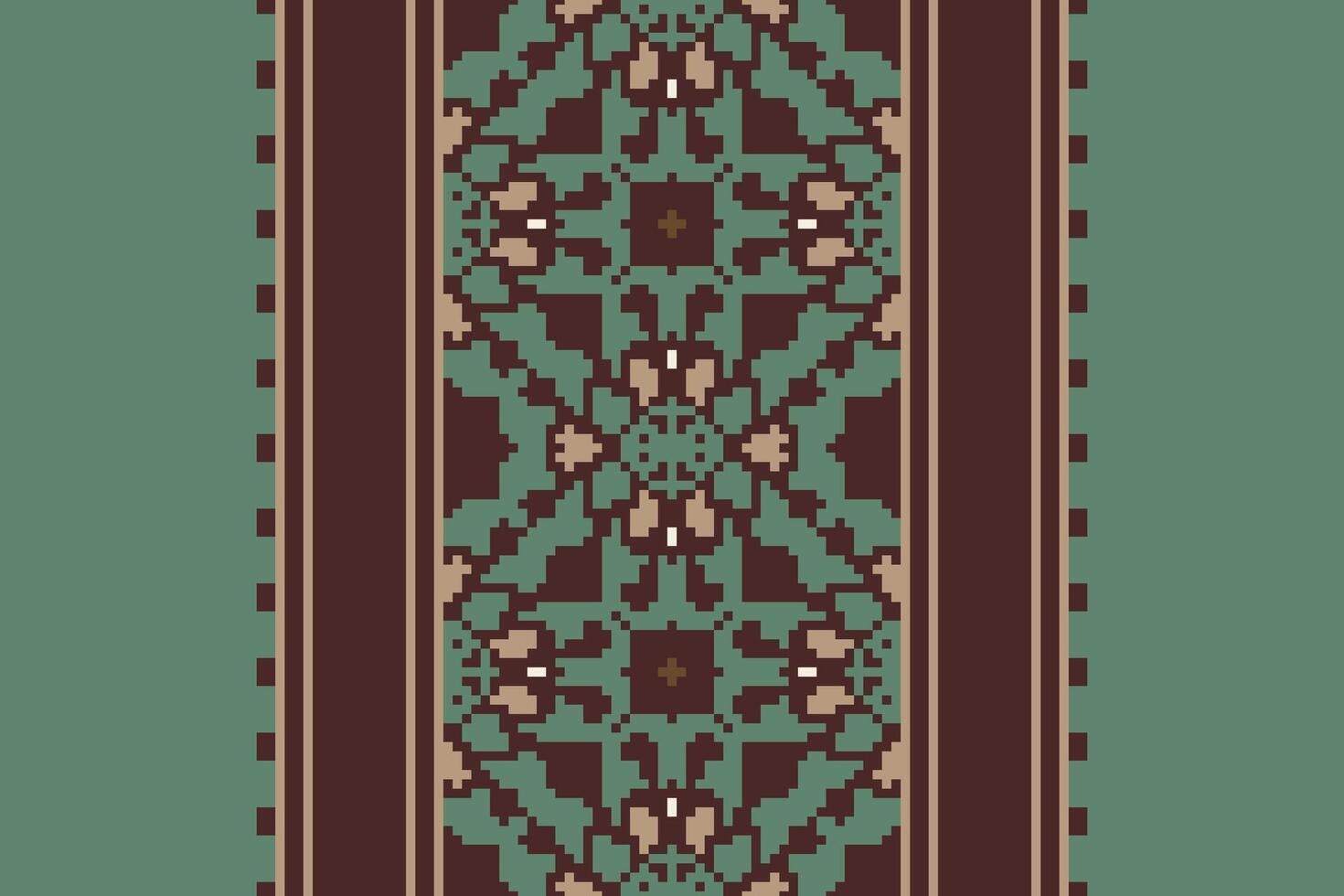 Silk fabric Patola sari Pattern Seamless Bandana print silk Motif embroidery, Pixel Ikat embroidery Design for Print egyptian pattern tibetan mandala bandanna vector