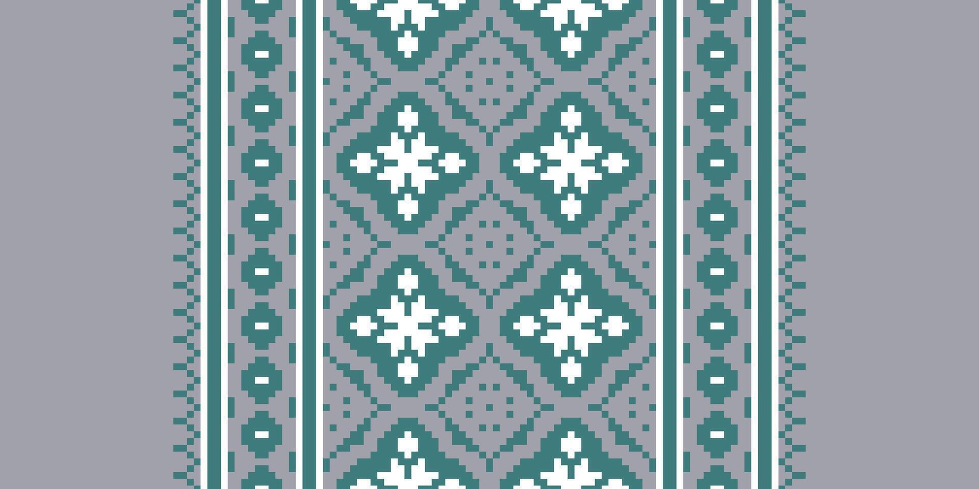 Motif folklore pattern Seamless Bandana print silk Motif embroidery, Pixel Ikat embroidery Design for Print tapestry floral kimono repeat pattern lacing spanish motif vector