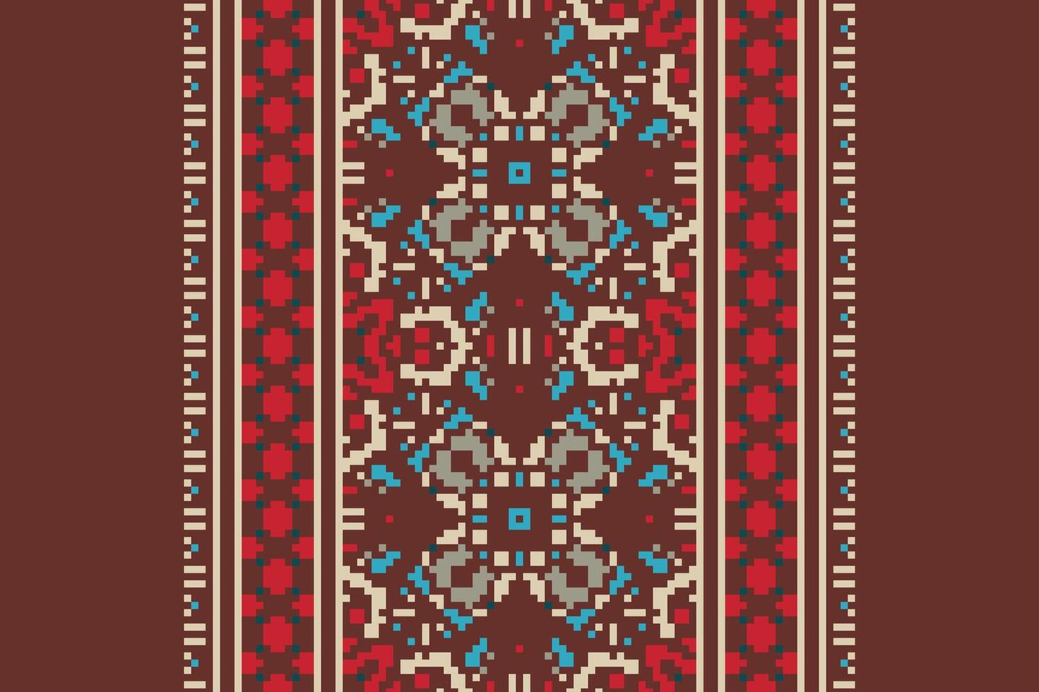 Silk fabric Patola sari Pattern Seamless Australian aboriginal pattern Motif embroidery, Pixel Ikat embroidery Design for Print tapestry floral kimono repeat pattern lacing spanish motif vector