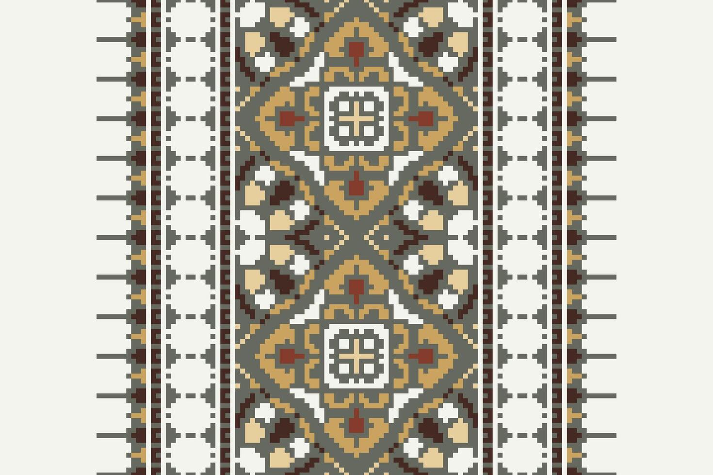Silk fabric Patola sari Pattern Seamless Mughal architecture Motif embroidery, Pixel Ikat embroidery Design for Print lace pattern seamless pattern vintage shibori jacquard seamless vector