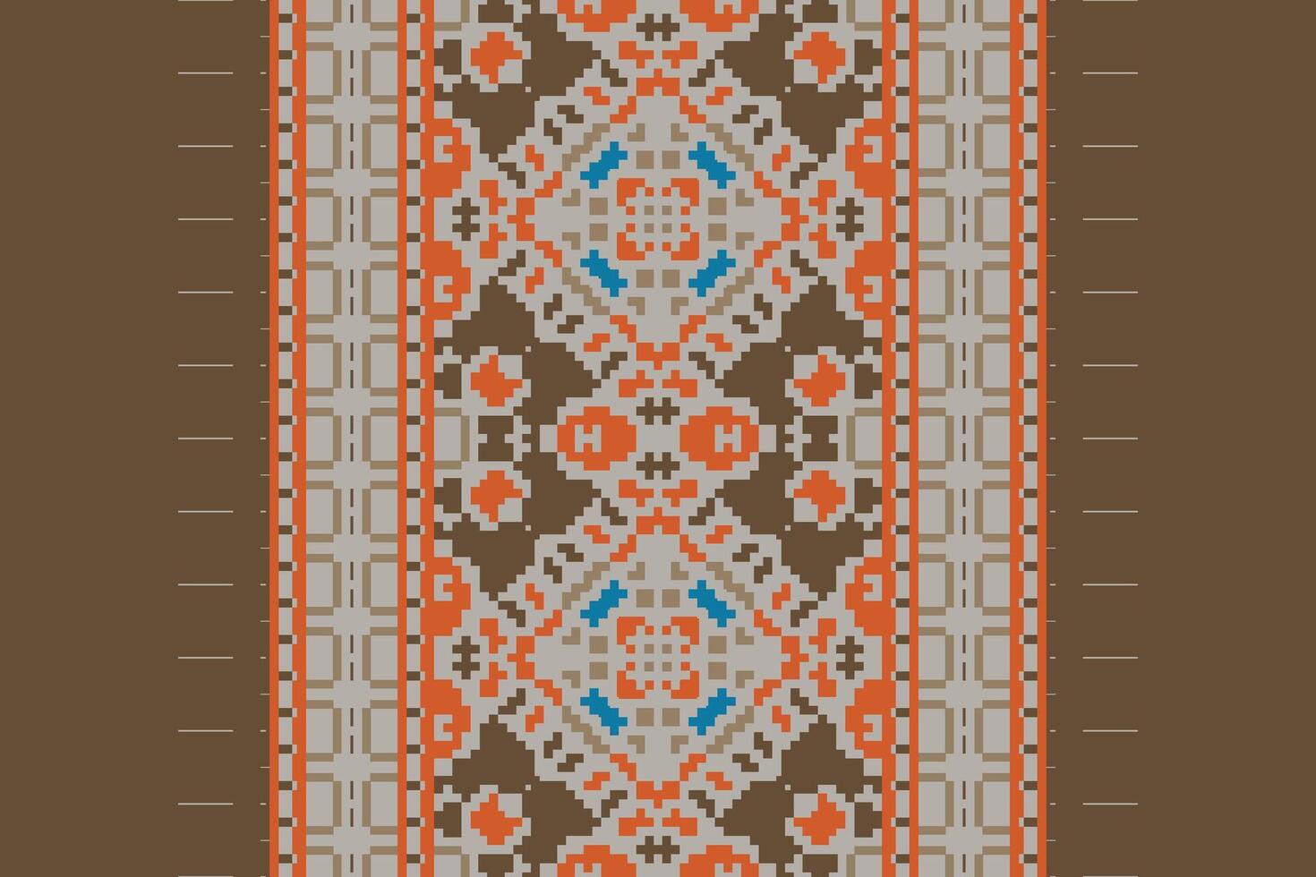 Silk fabric Patola sari Pattern Seamless Mughal architecture Motif embroidery, Pixel Ikat embroidery Design for Print border embroidery ancient egypt vector