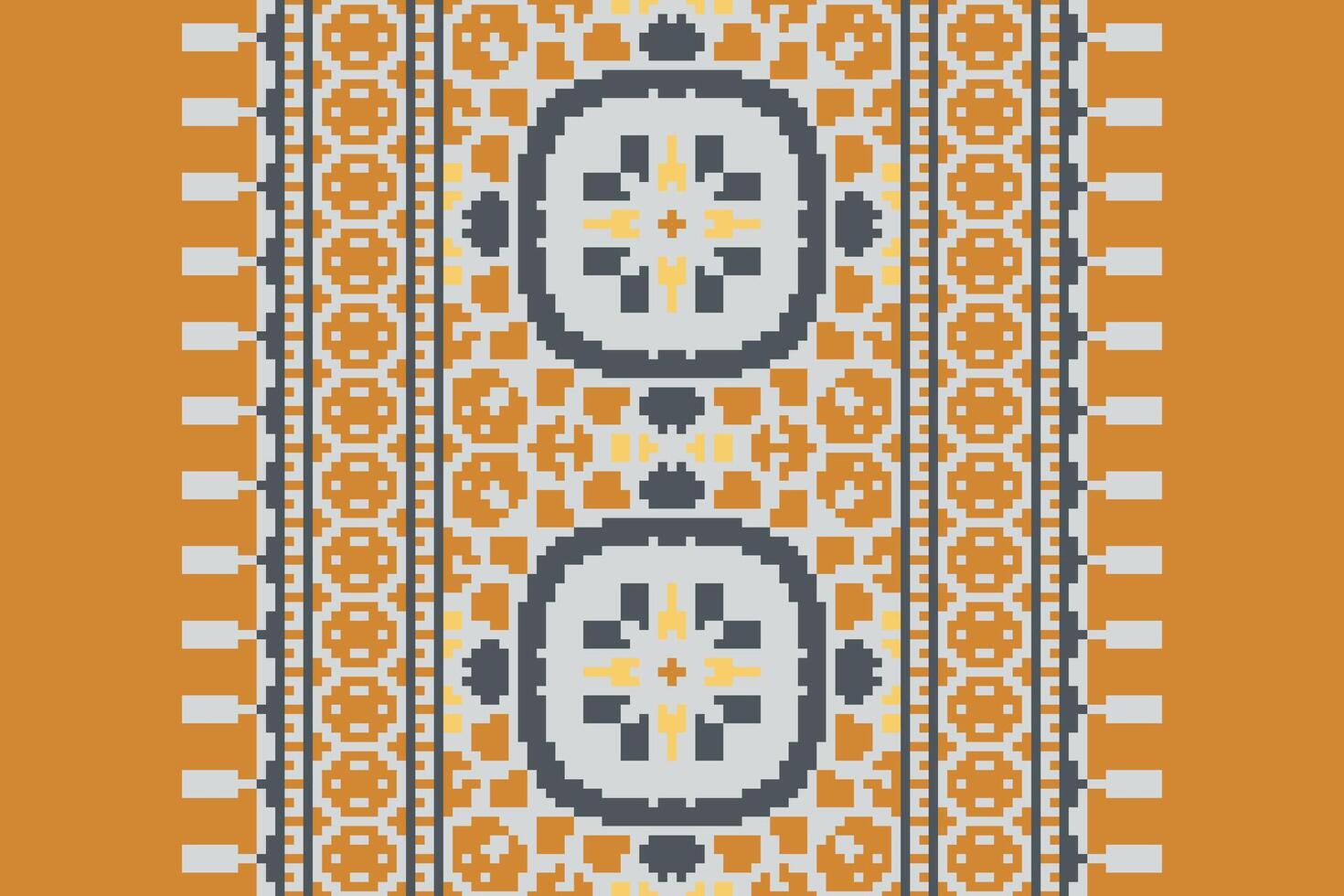 Nordic pattern Seamless Native American, Motif embroidery, Pixel Ikat embroidery Design for Print Texture fabric saree sari carpet. kurta patola saree vector