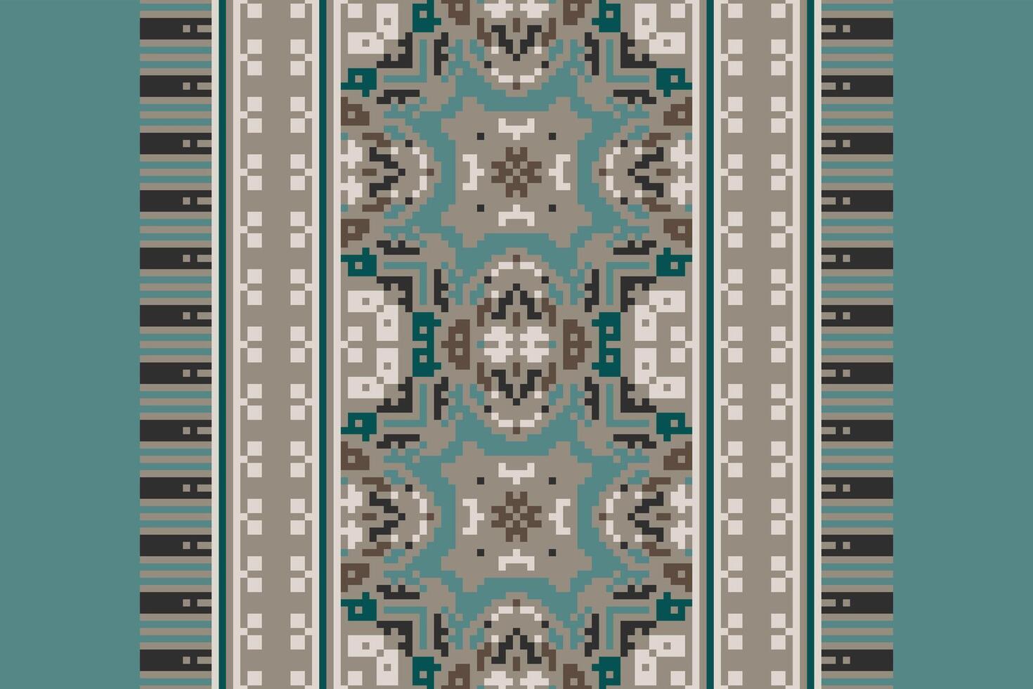Nordic pattern Seamless Native American, Motif embroidery, Pixel Ikat embroidery Design for Print kurta pattern mughal motifs tapestry pattern floral repeat vector