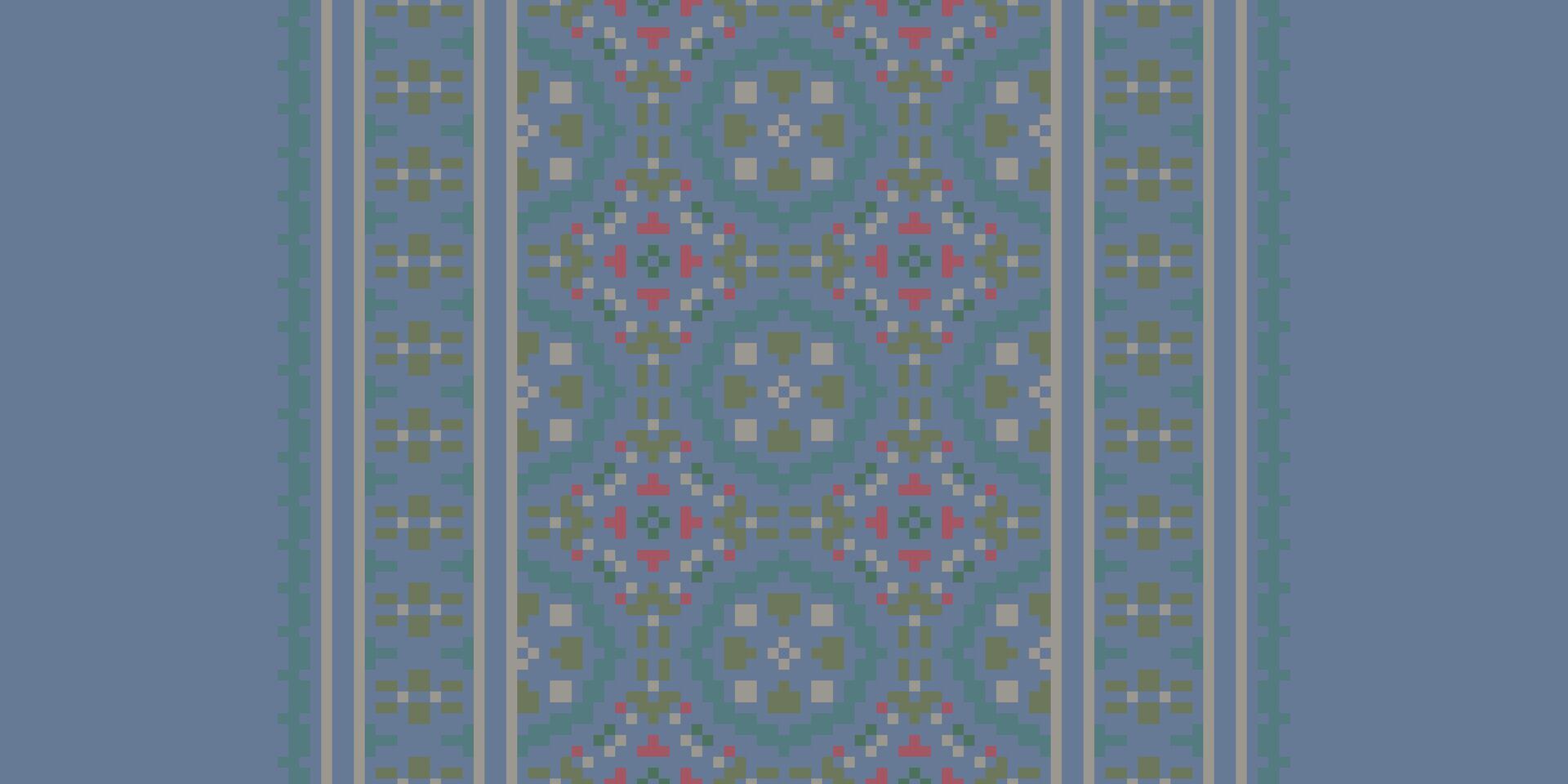 Navajo pattern Seamless Native American, Motif embroidery, Pixel Ikat embroidery Design for Print pattern vintage flower folk navajo patchwork pattern vector