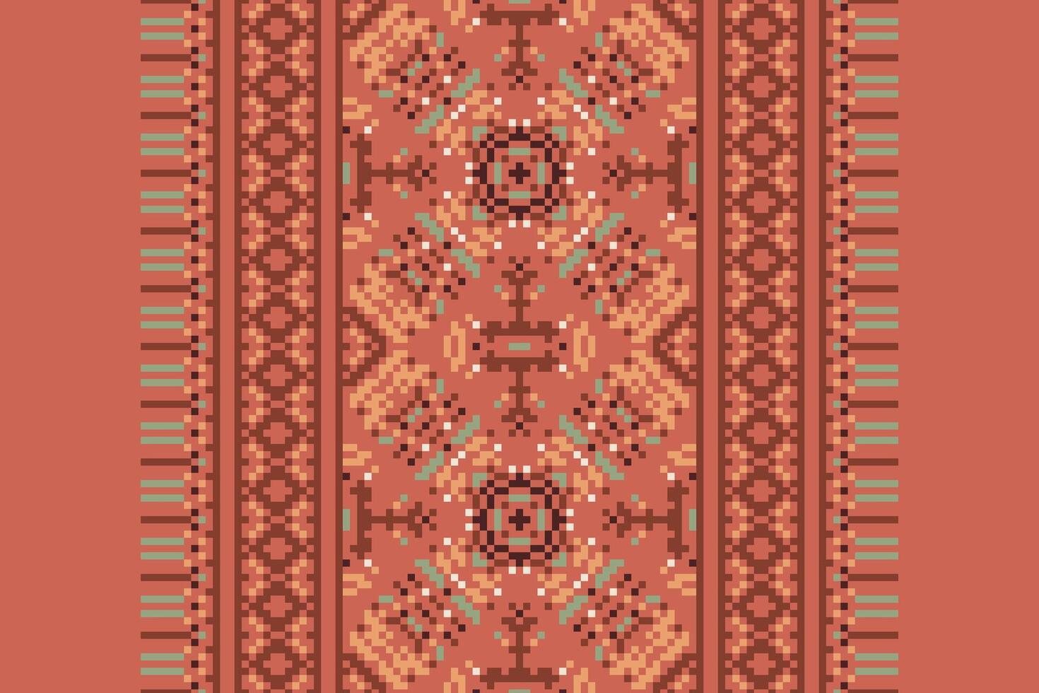 Nordic pattern Seamless Australian aboriginal pattern Motif embroidery, Pixel Ikat embroidery Design for Print tie dyeing pillowcase sambal puri kurti mughal architecture vector