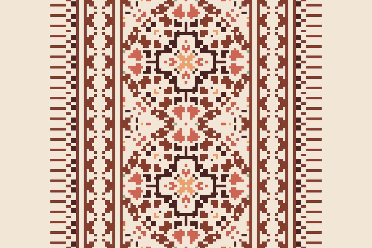Nordic pattern Seamless Australian aboriginal pattern Motif embroidery, Pixel Ikat embroidery Design for Print tapestry floral kimono repeat pattern lacing spanish motif vector