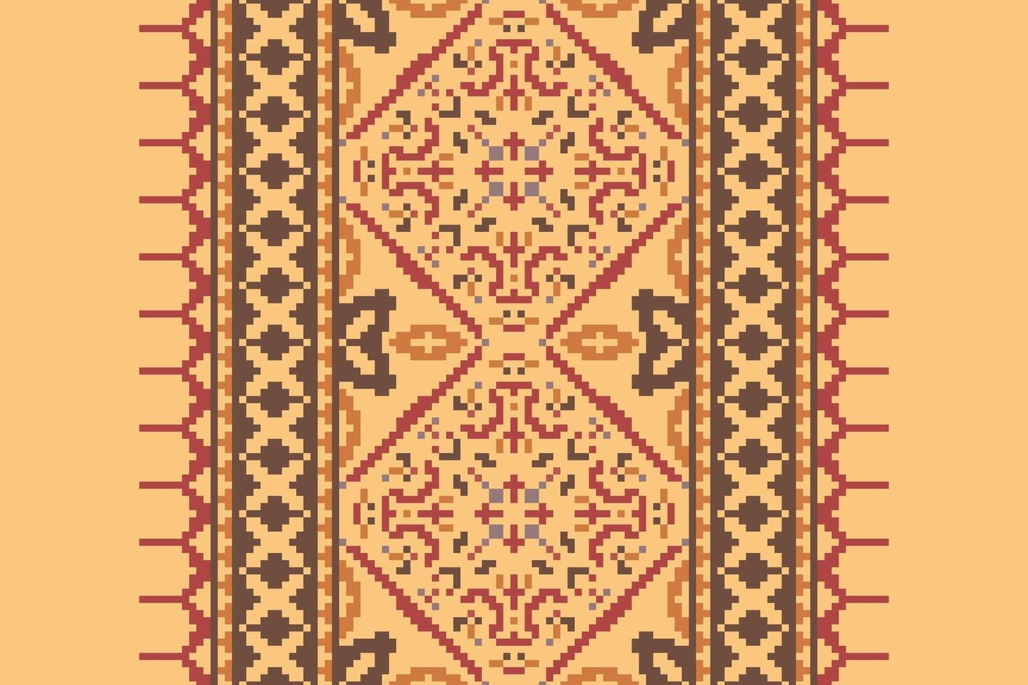 Nordic pattern Seamless Mughal architecture Motif embroidery, Pixel Ikat embroidery Design for Print lace pattern seamless pattern vintage shibori jacquard seamless vector
