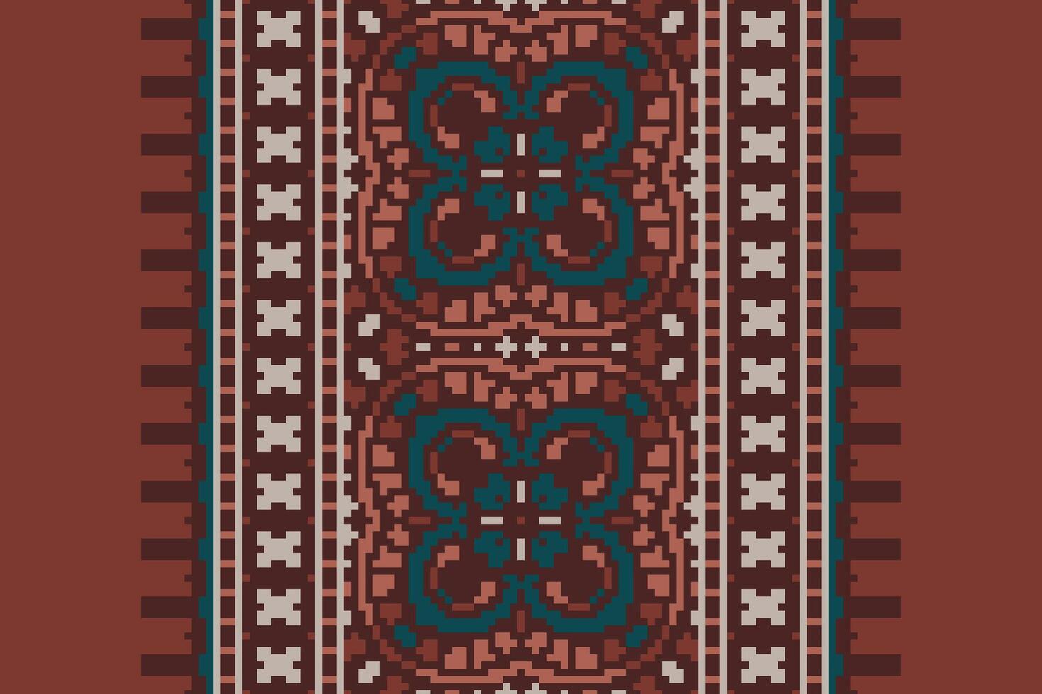 Nordic pattern Seamless Australian aboriginal pattern Motif embroidery, Pixel Ikat embroidery Design for Print egyptian pattern tibetan mandala bandanna vector