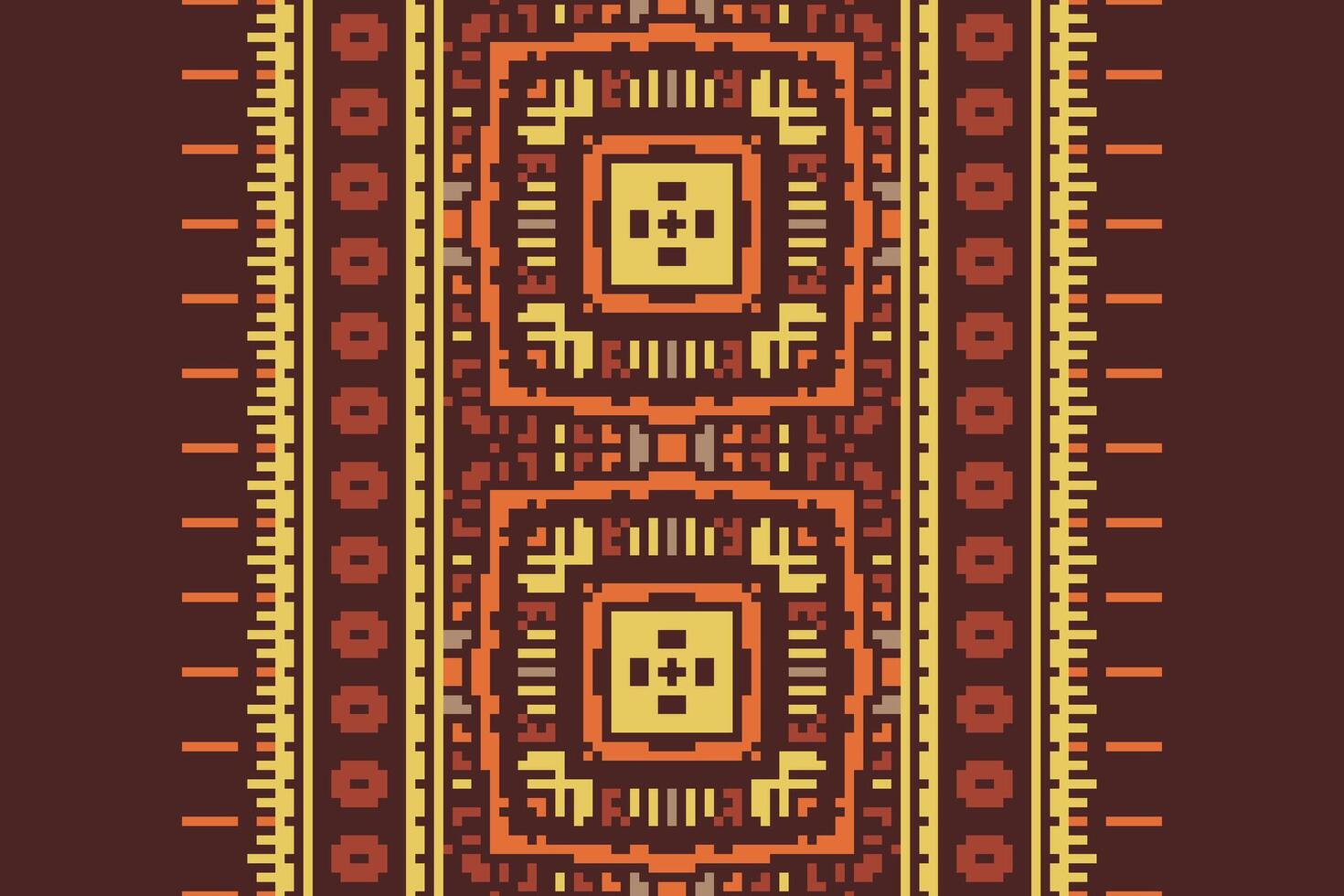 Nordic pattern Seamless Mughal architecture Motif embroidery, Pixel Ikat embroidery Design for Print vyshyvanka placemat quilt sarong sarong beach kurtis Indian motifs vector