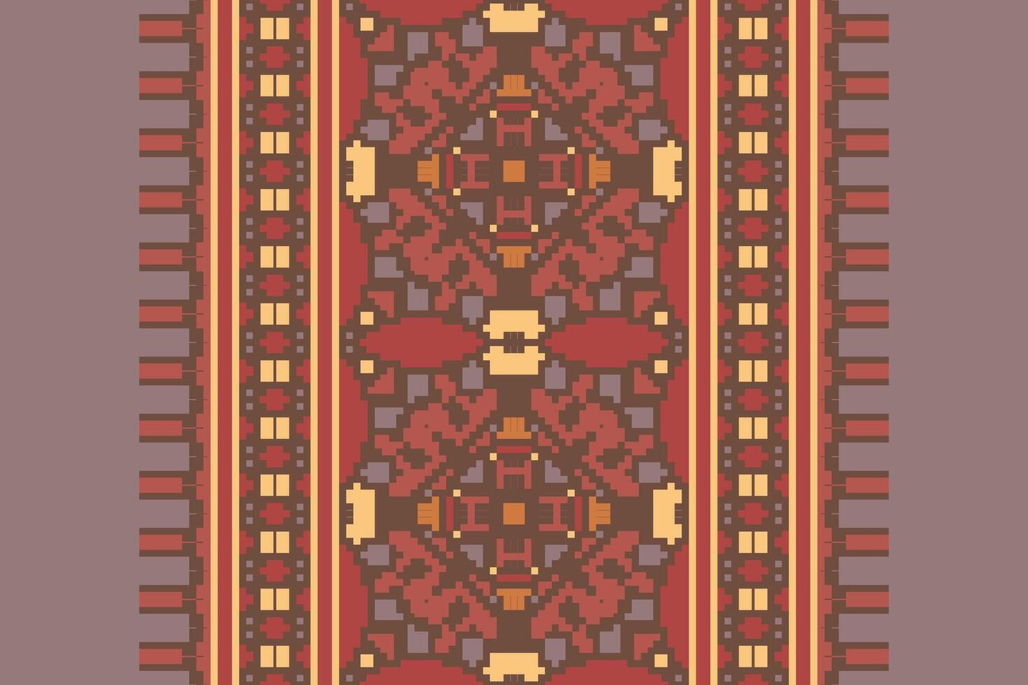 Nordic pattern Seamless Scandinavian pattern Motif embroidery, Pixel Ikat embroidery Design for Print Texture fabric saree sari carpet. kurta patola saree vector