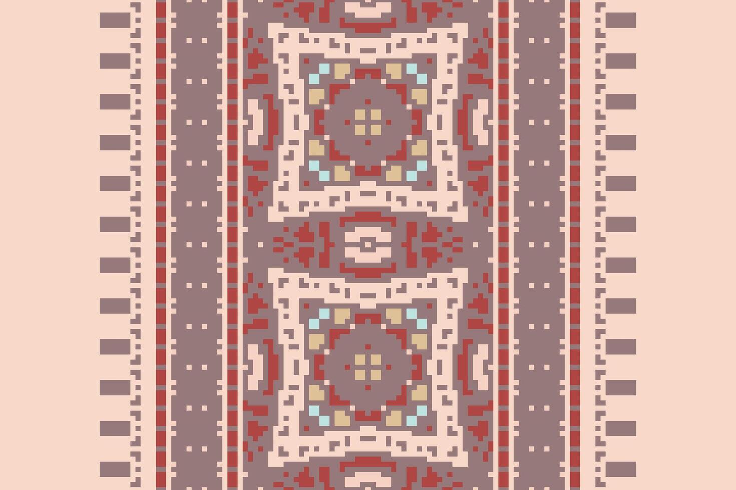 Navajo pattern Seamless Bandana print silk Motif embroidery, Pixel Ikat embroidery Design for Print scandinavian pattern saree ethnic nativity gypsy pattern vector