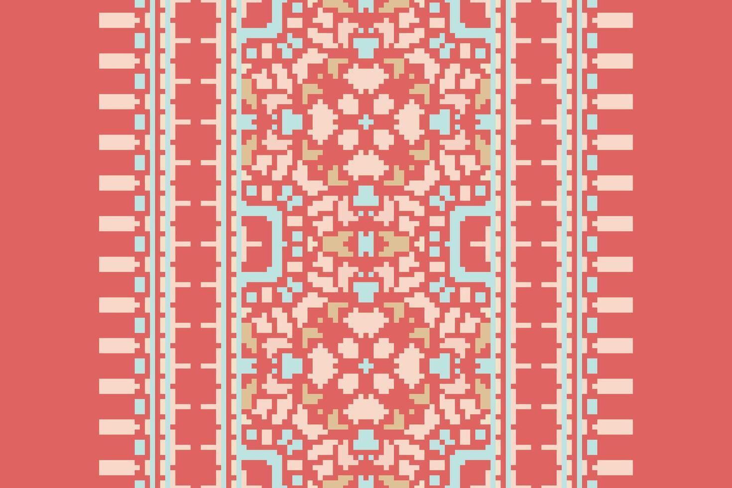 Navajo pattern Seamless Bandana print silk Motif embroidery, Pixel Ikat embroidery Design for Print kurta pattern mughal motifs tapestry pattern floral repeat vector