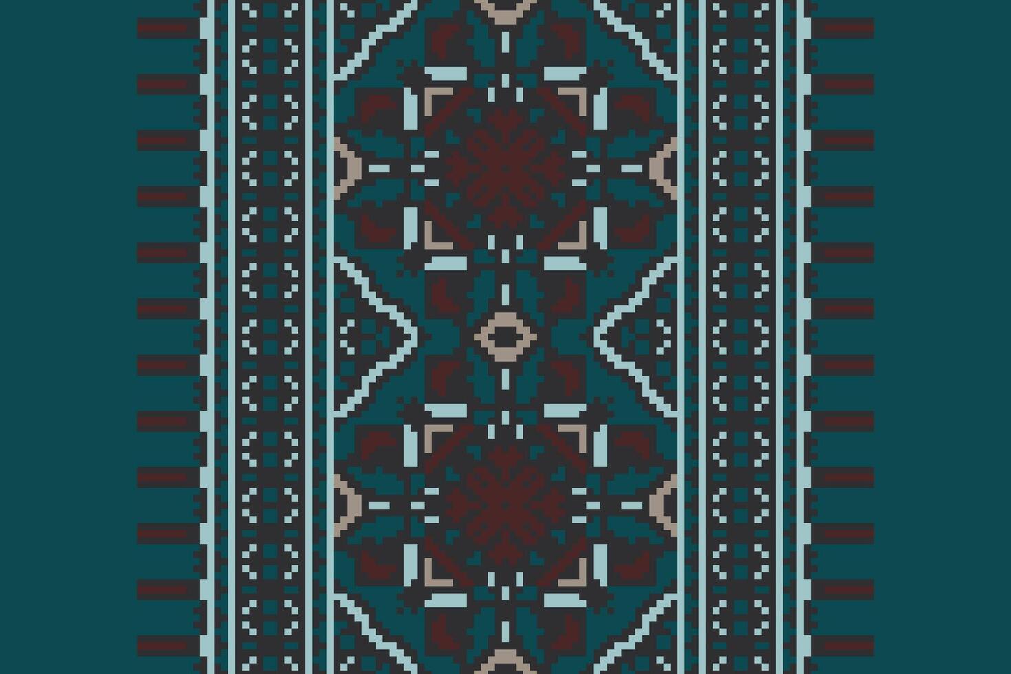 Navajo pattern Seamless Bandana print silk Motif embroidery, Pixel Ikat embroidery Design for Print scandinavian pattern saree ethnic nativity gypsy pattern vector