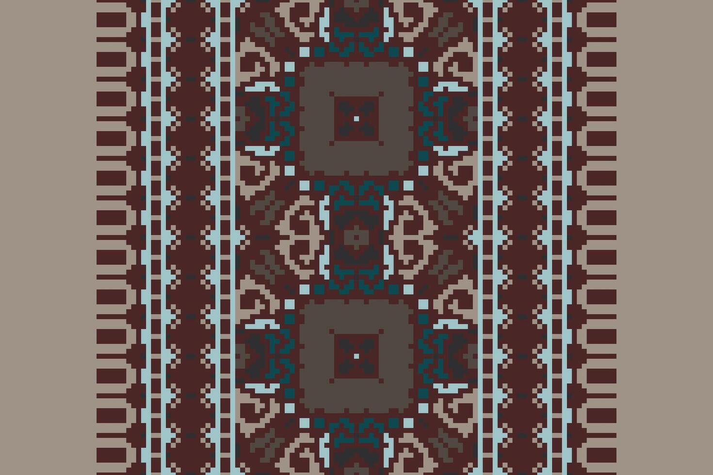 Navajo pattern Seamless Australian aboriginal pattern Motif embroidery, Pixel Ikat embroidery Design for Print endless arabesque cloth dupatta shawl bandana print silk kurta men vector