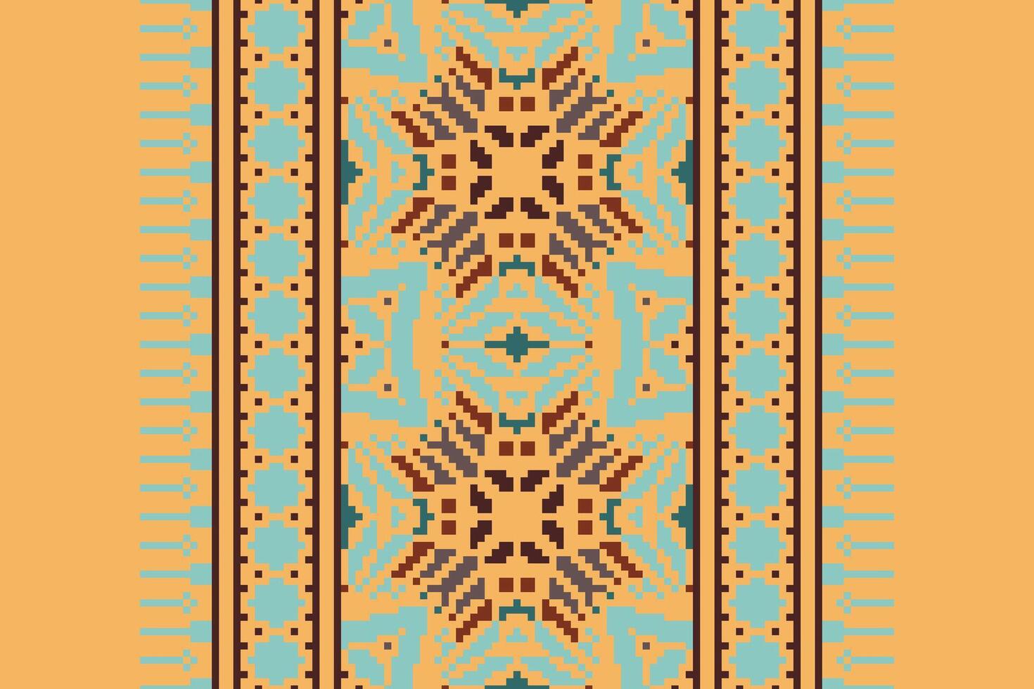 Navajo pattern Seamless Scandinavian pattern Motif embroidery, Pixel Ikat embroidery Design for Print indonesian batik motif embroidery native american kurta mughal design vector