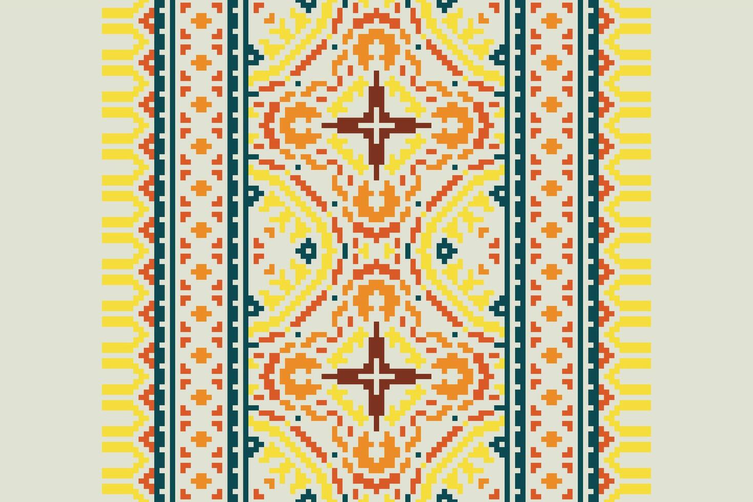 Navajo pattern Seamless Australian aboriginal pattern Motif embroidery, Pixel Ikat embroidery Design for Print egyptian pattern tibetan mandala bandanna vector