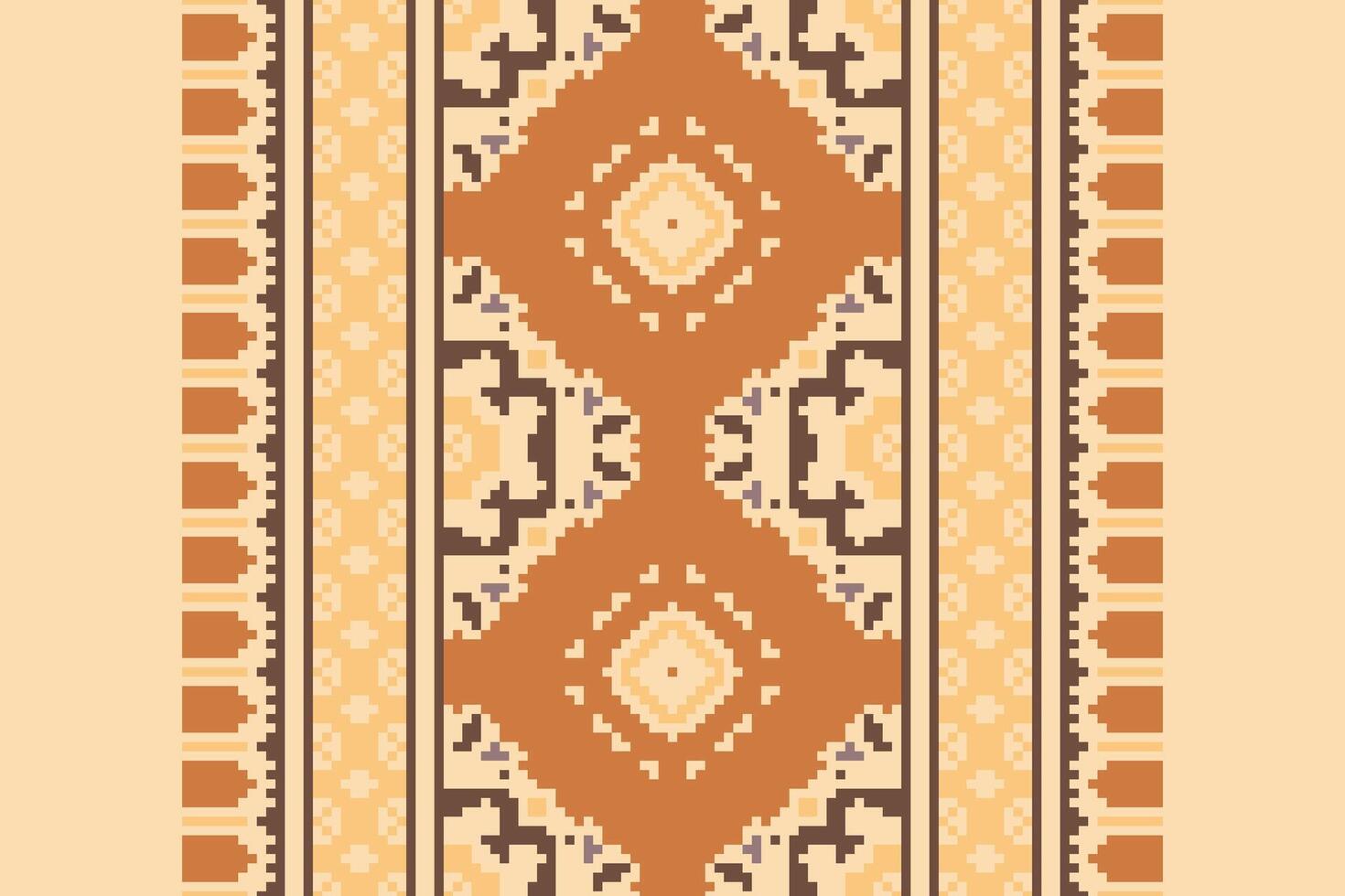 Navajo pattern Seamless Mughal architecture Motif embroidery, Pixel Ikat embroidery Design for Print tie dyeing pillowcase sambal puri kurti mughal architecture vector