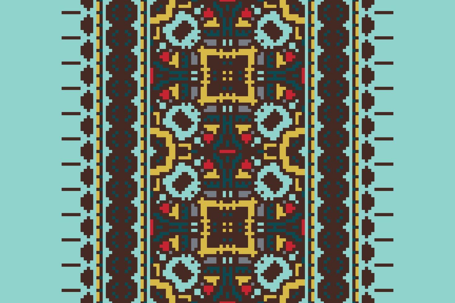 Navajo pattern Seamless Scandinavian pattern Motif embroidery, Pixel Ikat embroidery Design for Print scandinavian pattern saree ethnic nativity gypsy pattern vector