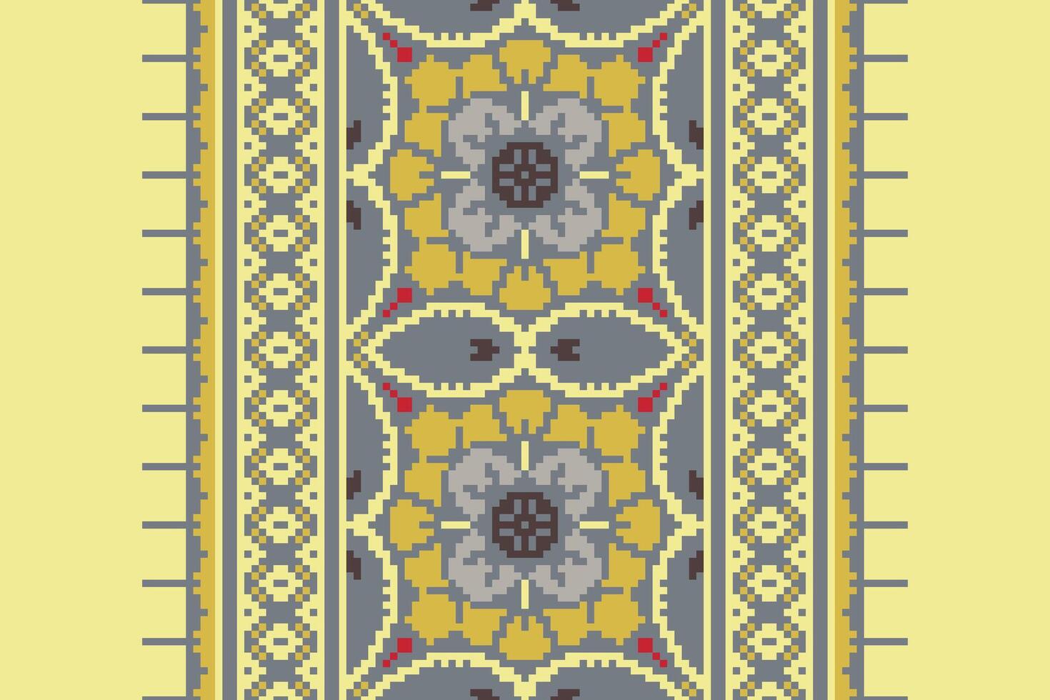 Patchwork pattern Seamless Native American, Motif embroidery, Pixel Ikat embroidery Design for Print endless arabesque cloth dupatta shawl bandana print silk kurta men vector