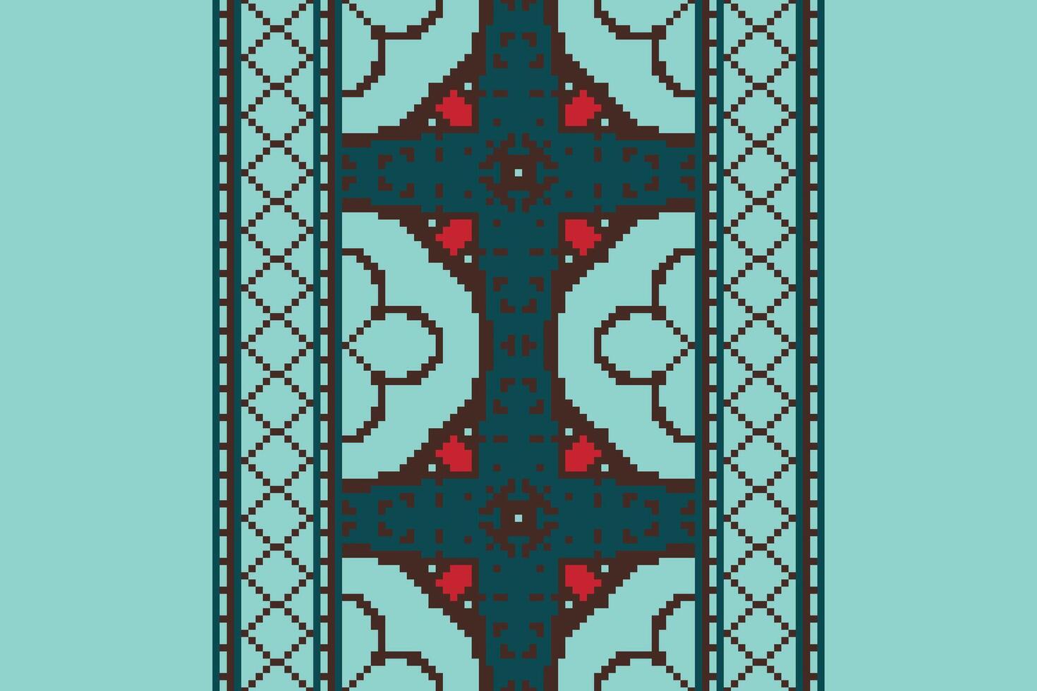 Navajo pattern Seamless Scandinavian pattern Motif embroidery, Pixel Ikat embroidery Design for Print egyptian pattern tibetan mandala bandanna vector