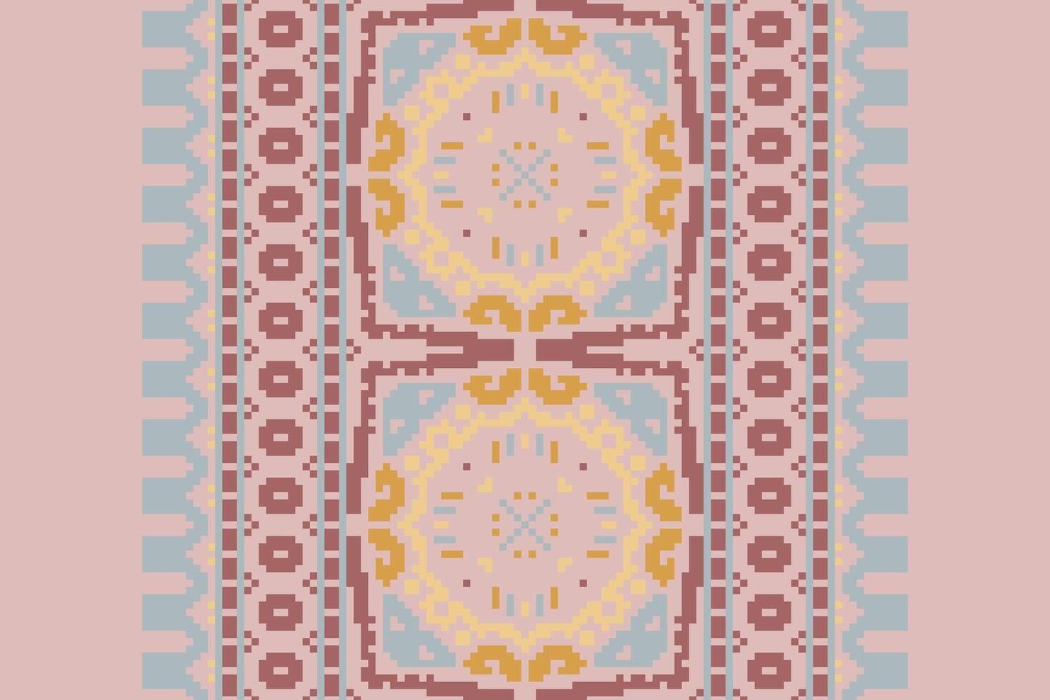 Patchwork pattern Seamless Native American, Motif embroidery, Pixel Ikat embroidery Design for Print pattern vintage flower folk navajo patchwork pattern vector