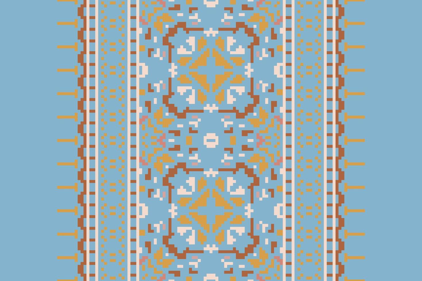 Patchwork pattern Seamless Bandana print silk Motif embroidery, Pixel Ikat embroidery Design for Print vyshyvanka placemat quilt sarong sarong beach kurtis Indian motifs vector