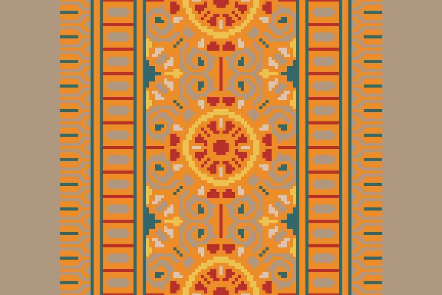 Patchwork pattern Seamless Bandana print silk Motif embroidery, Pixel Ikat embroidery Design for Print egyptian hieroglyphs tibetan geo pattern vector