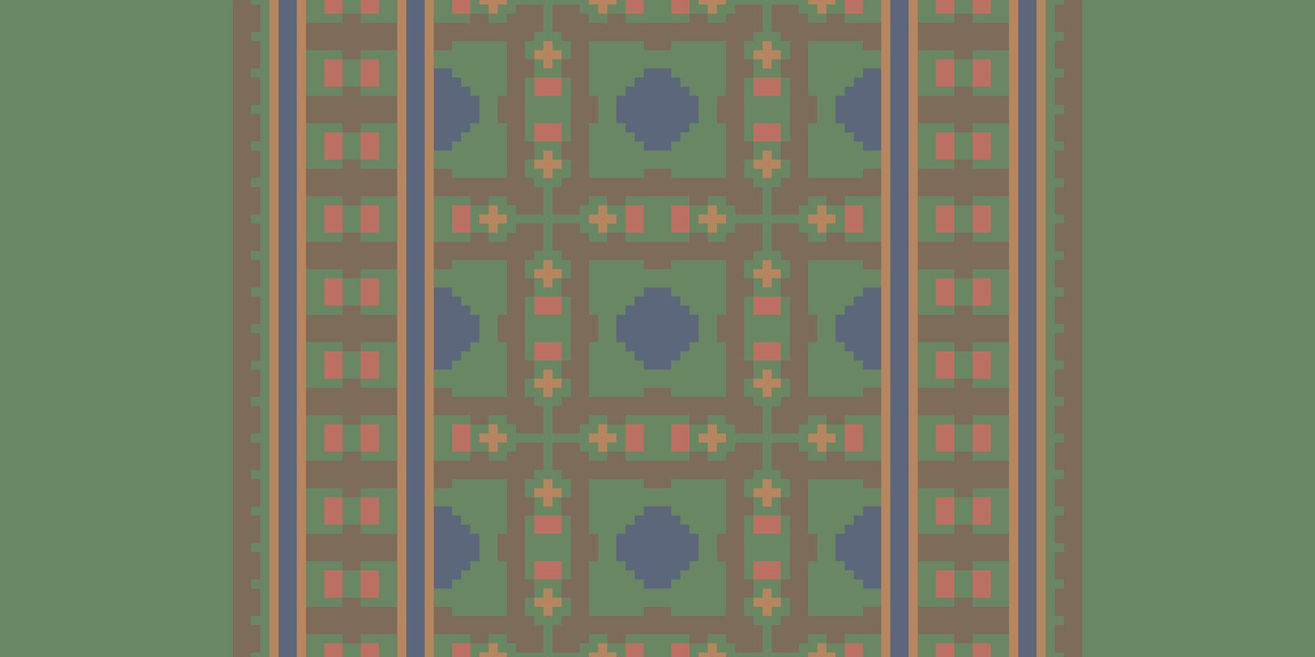 Navajo pattern Seamless Bandana print silk Motif embroidery, Pixel Ikat embroidery Design for Print scandinavian pattern saree ethnic nativity gypsy pattern vector