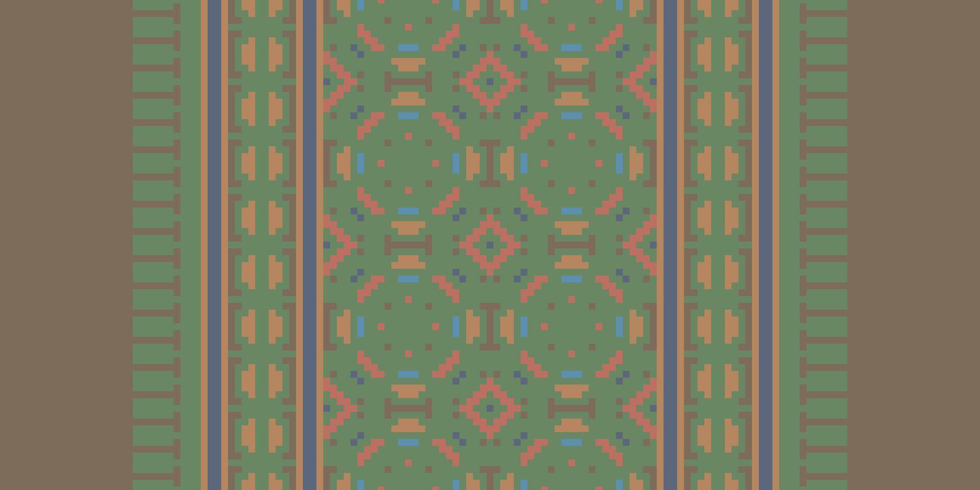 Navajo pattern Seamless Bandana print silk Motif embroidery, Pixel Ikat embroidery Design for Print jacquard slavic pattern folklore pattern kente arabesque vector