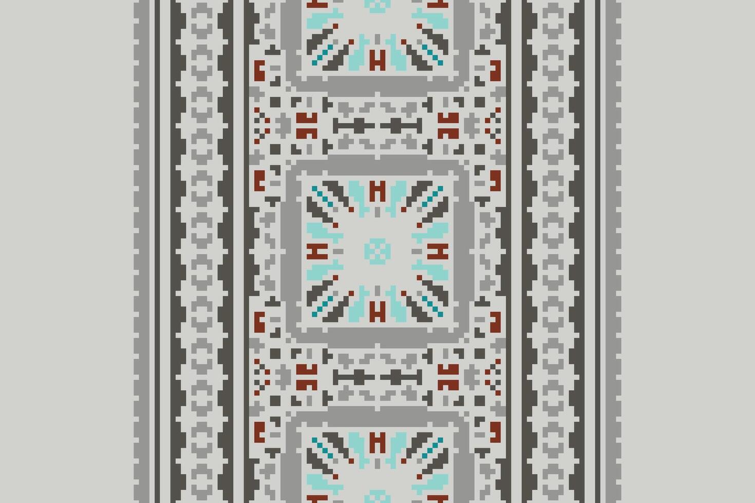 Patchwork pattern Seamless Scandinavian pattern Motif embroidery, Pixel Ikat embroidery Design for Print indonesian batik motif embroidery native american kurta mughal design vector