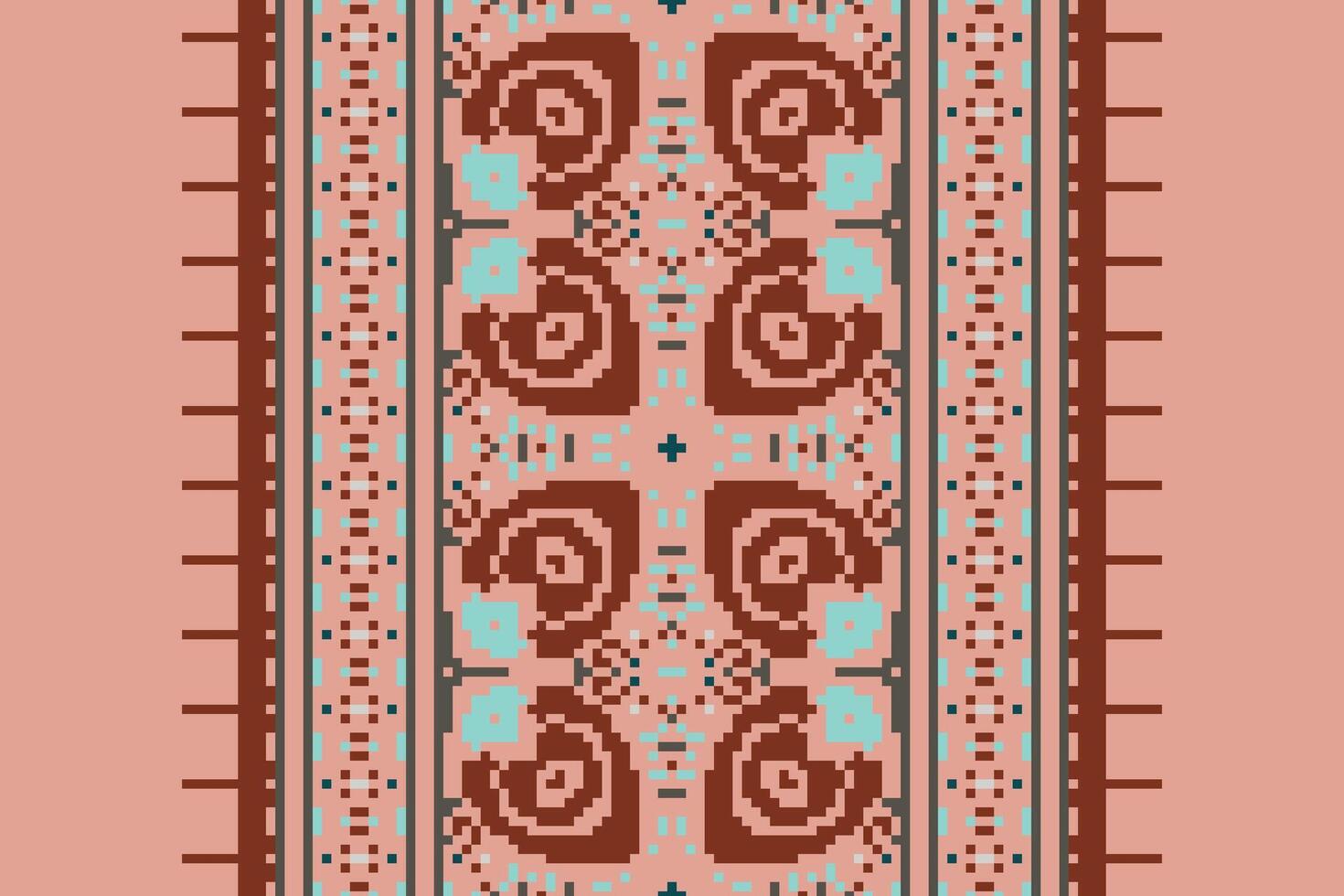 Patchwork pattern Seamless Scandinavian pattern Motif embroidery, Pixel Ikat embroidery Design for Print indigenous art aboriginal art pattern floral kurti mughal border vector