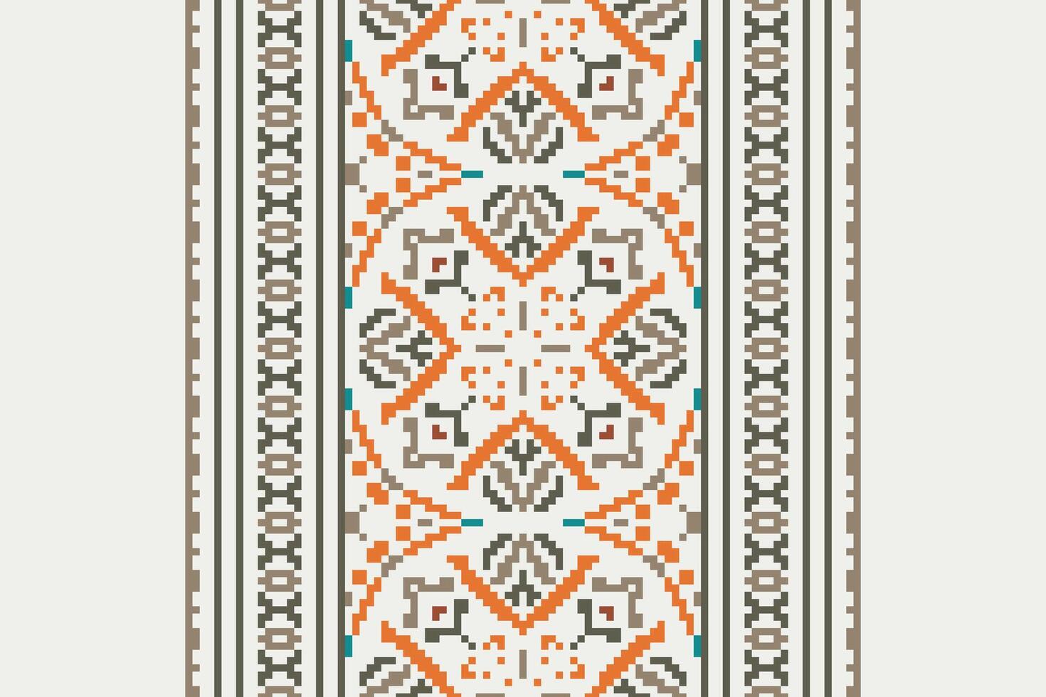 Patchwork pattern Seamless Scandinavian pattern Motif embroidery, Pixel Ikat embroidery Design for Print egyptian pattern tibetan mandala bandanna vector