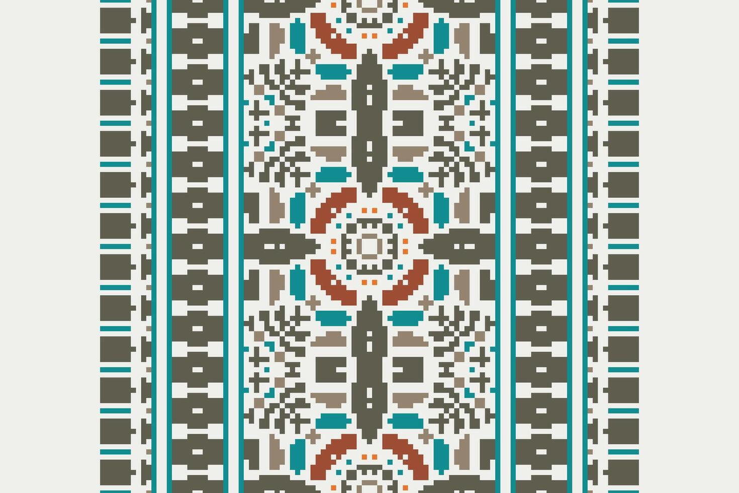 Patchwork pattern Seamless Scandinavian pattern Motif embroidery, Pixel Ikat embroidery Design for Print scandinavian pattern saree ethnic nativity gypsy pattern vector