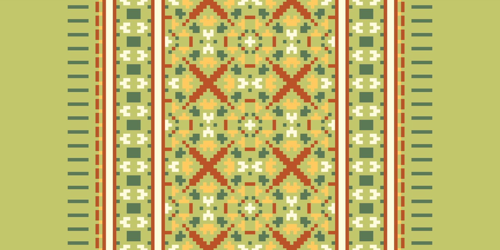 Navajo pattern Seamless Bandana print silk Motif embroidery, Pixel Ikat embroidery Design for Print scandinavian pattern saree ethnic nativity gypsy pattern vector