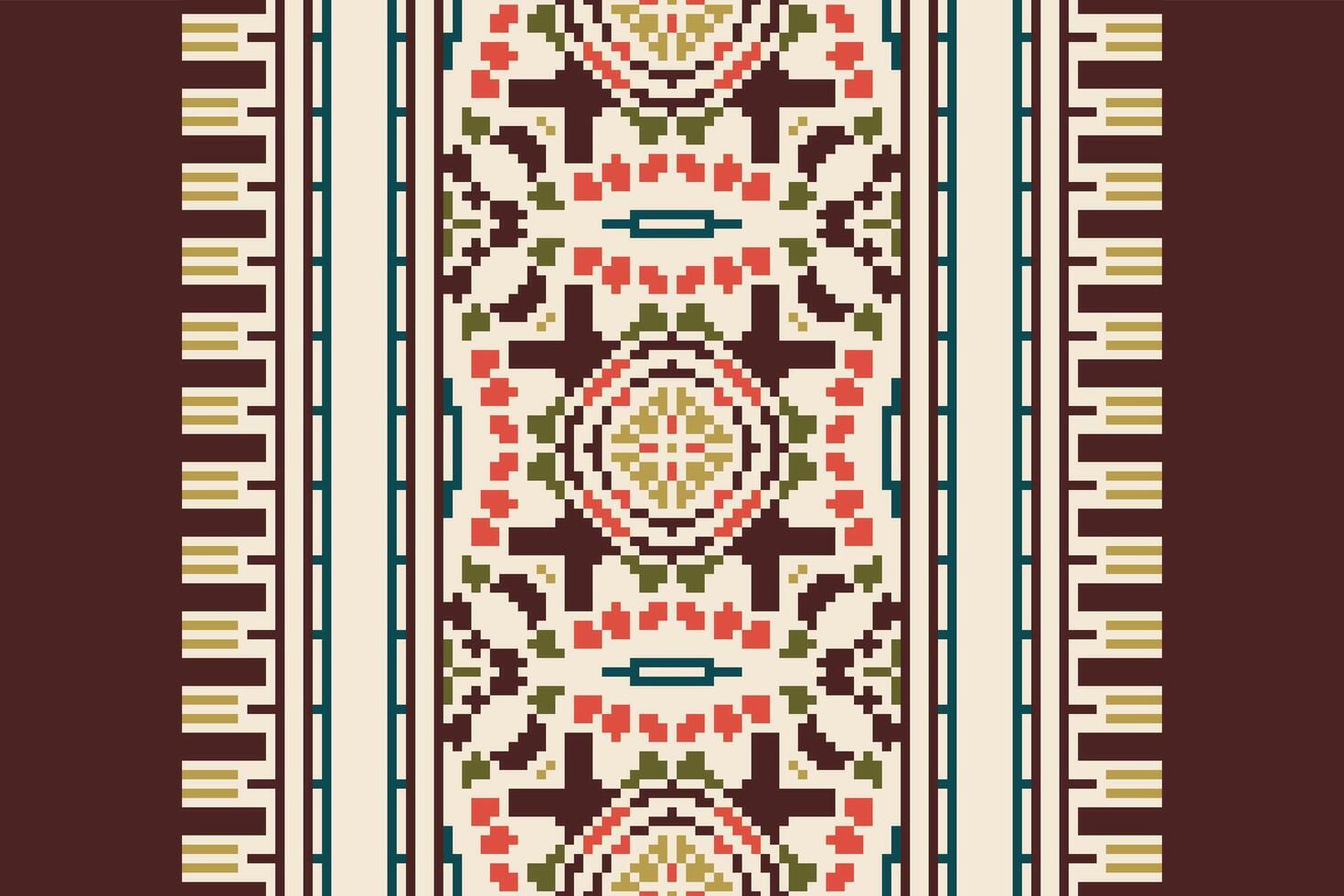 Tie dye Pattern Seamless Bandana print silk Motif embroidery, Pixel Ikat embroidery Design for Print endless arabesque cloth dupatta shawl bandana print silk kurta men vector