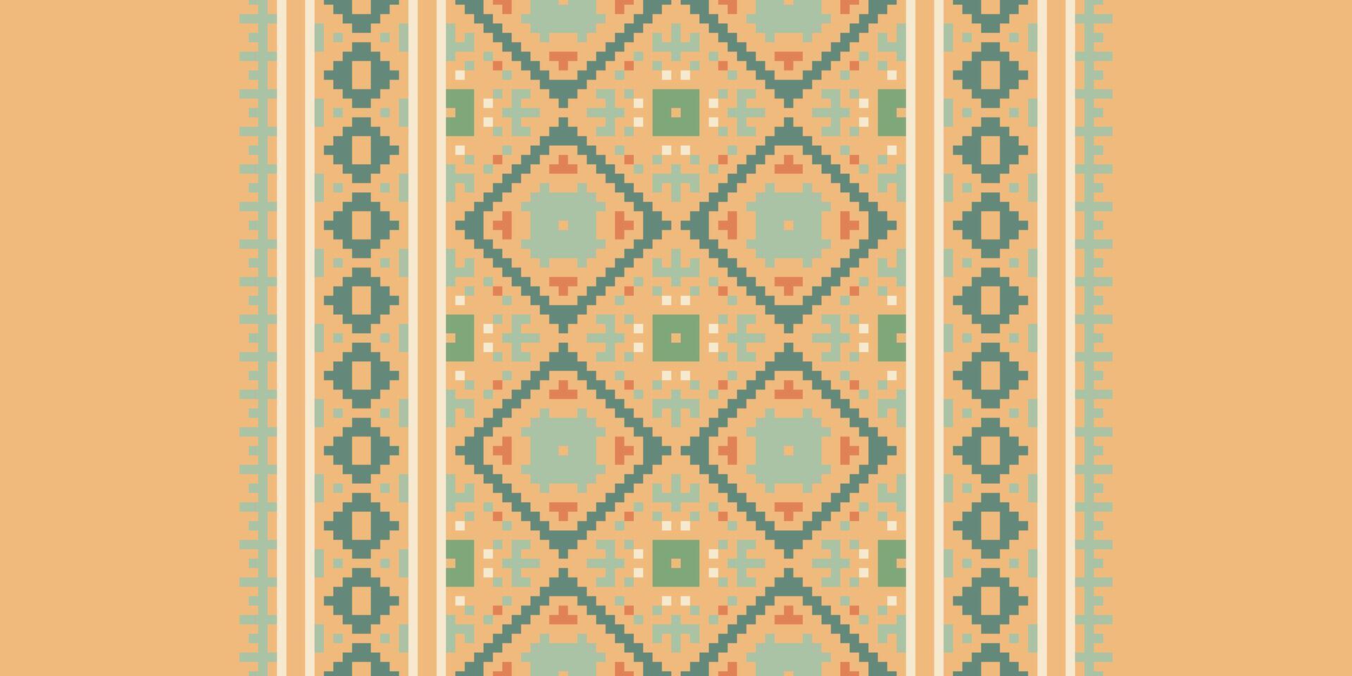 Navajo pattern Seamless Australian aboriginal pattern Motif embroidery, Pixel Ikat embroidery Design for Print indonesian batik motif embroidery native american kurta mughal design vector