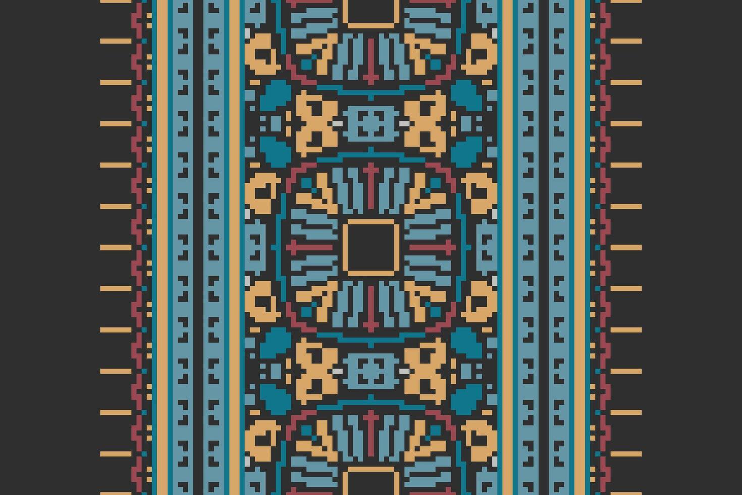 Tie dye Pattern Seamless Scandinavian pattern Motif embroidery, Pixel Ikat embroidery Design for Print indigenous art aboriginal art pattern floral kurti mughal border vector