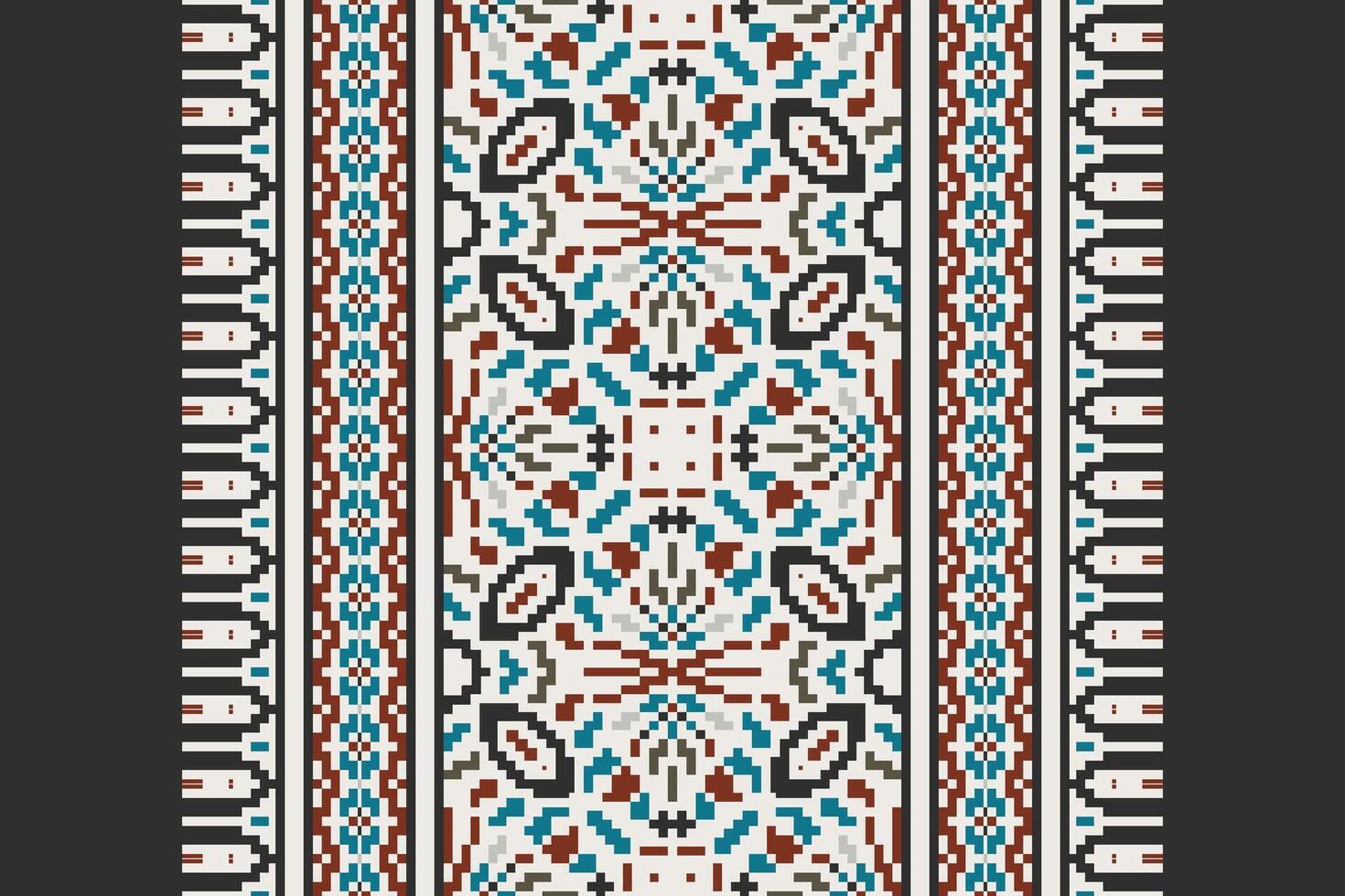 Tie dye Pattern Seamless Scandinavian pattern Motif embroidery, Pixel Ikat embroidery Design for Print tapestry floral kimono repeat pattern lacing spanish motif vector