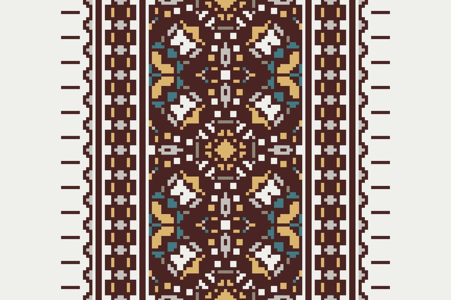 Baroque pattern Seamless Native American, Motif embroidery, Pixel Ikat embroidery Design for Print indigenous art aboriginal art pattern floral kurti mughal border vector